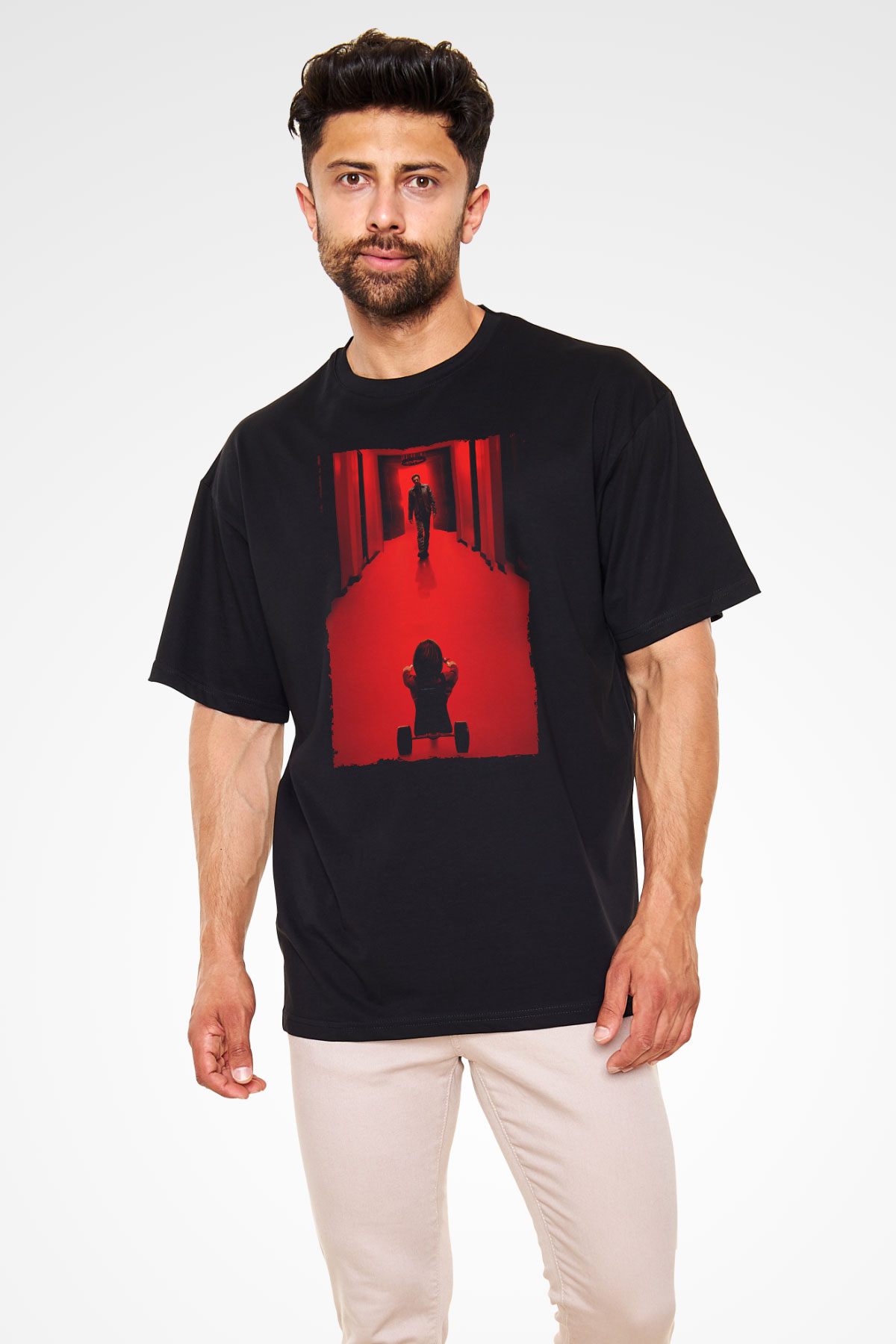 Unisex Doktor Uyku (Doctor Sleep) Baskılı Siyah Oversize Tişört