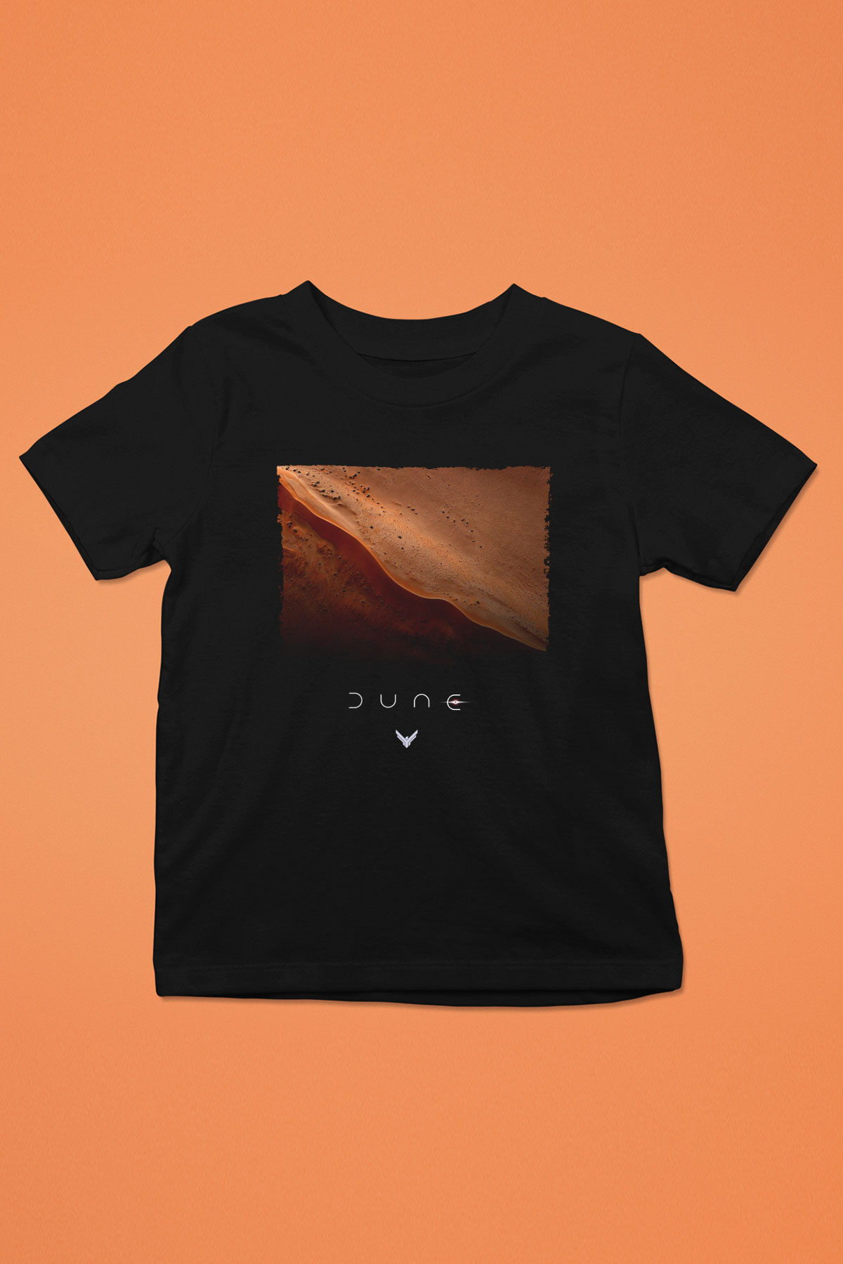 Unisex Dune Çöl Gezegeni (Dune) Baskılı Siyah Çocuk Tişört