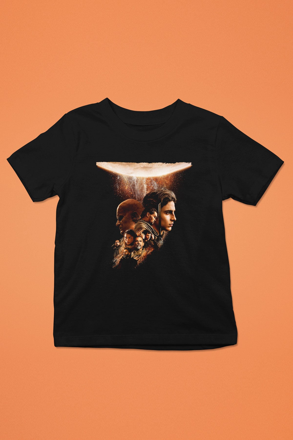 Unisex Dune Part Two Baskılı Siyah Çocuk T-Shirt