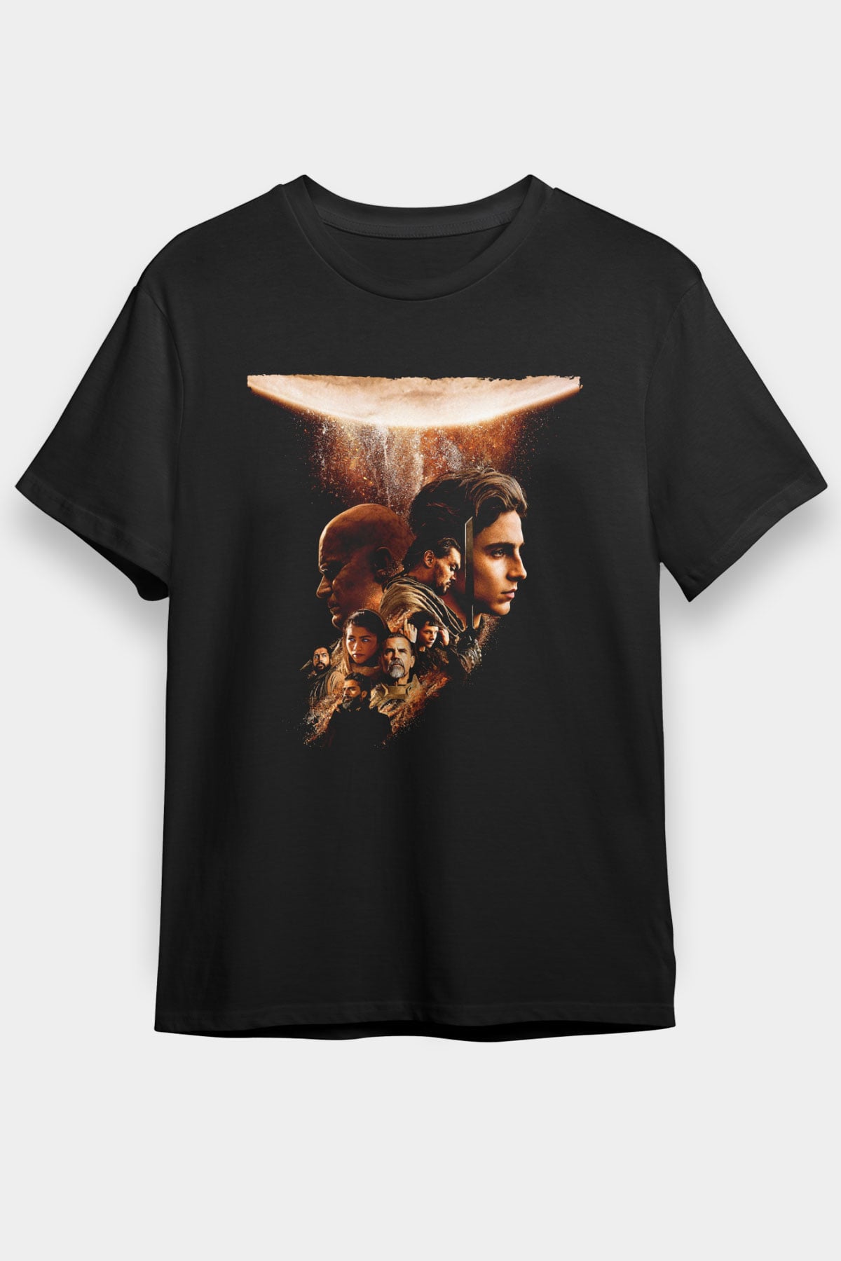 Unisex Dune Part Two Baskılı Siyah T-Shirt