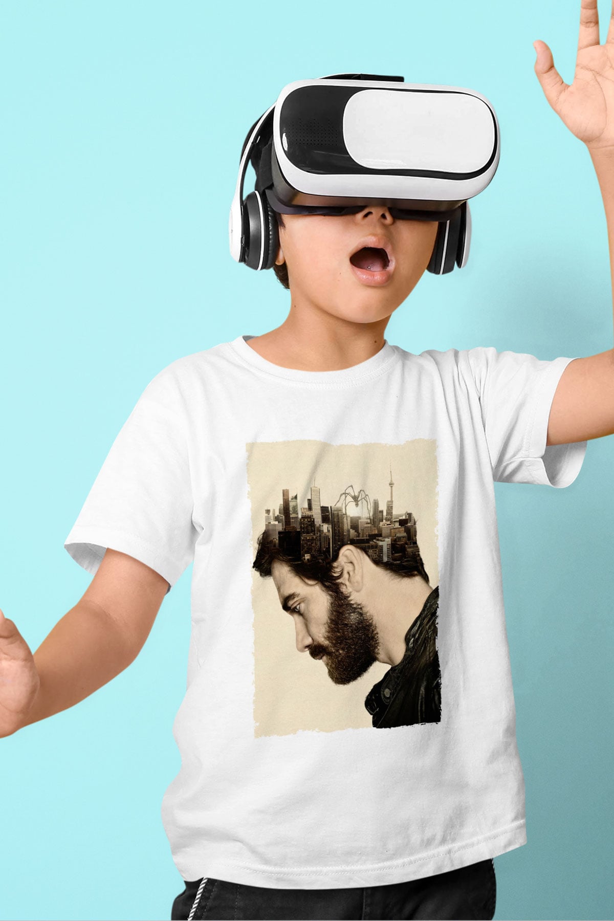 Unisex Düşman (Enemy) Baskılı Beyaz Çocuk Tshirt