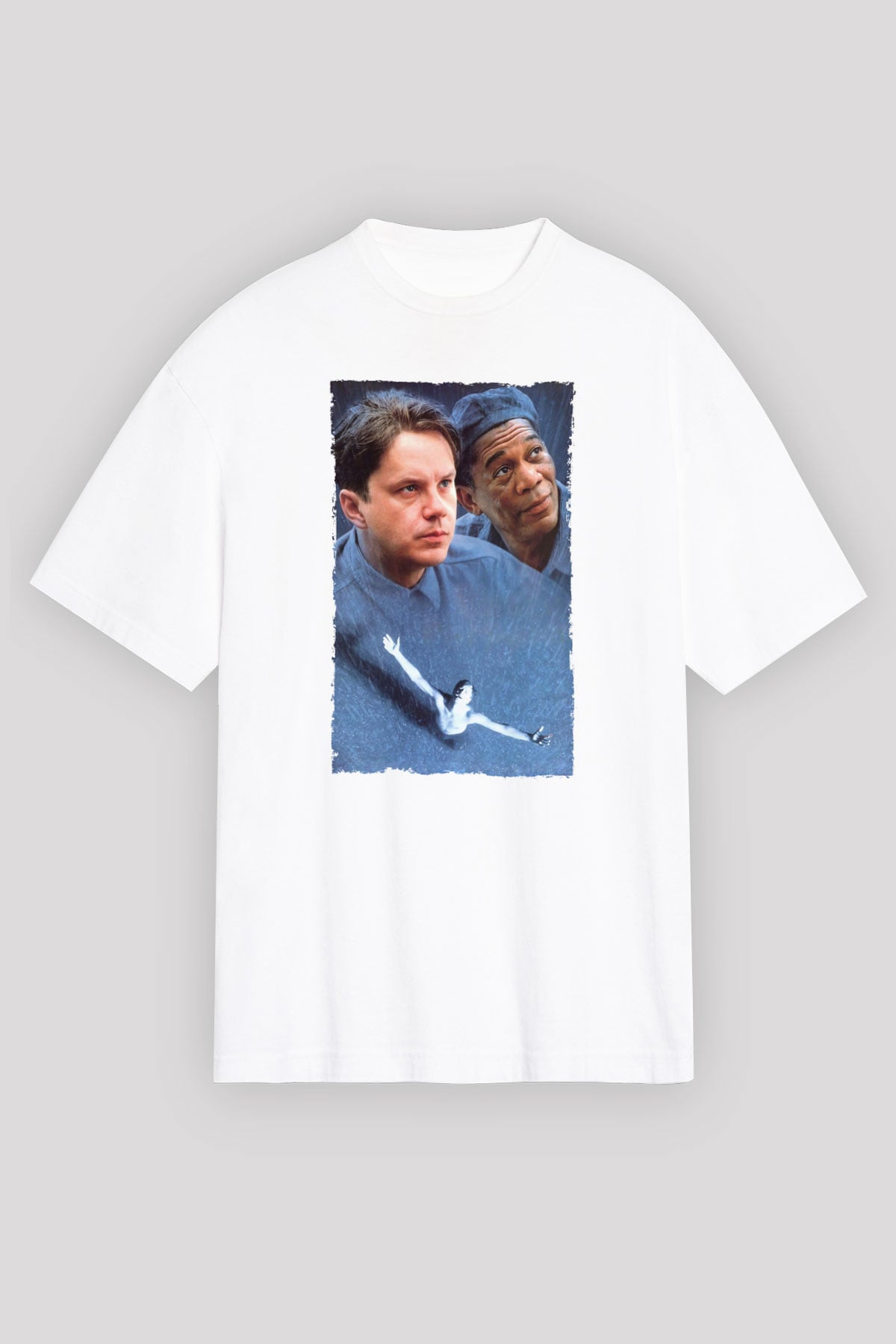 Unisex Esaretin Bedeli (The Shawshank Redemption) Baskılı Beyaz Oversize Tişört
