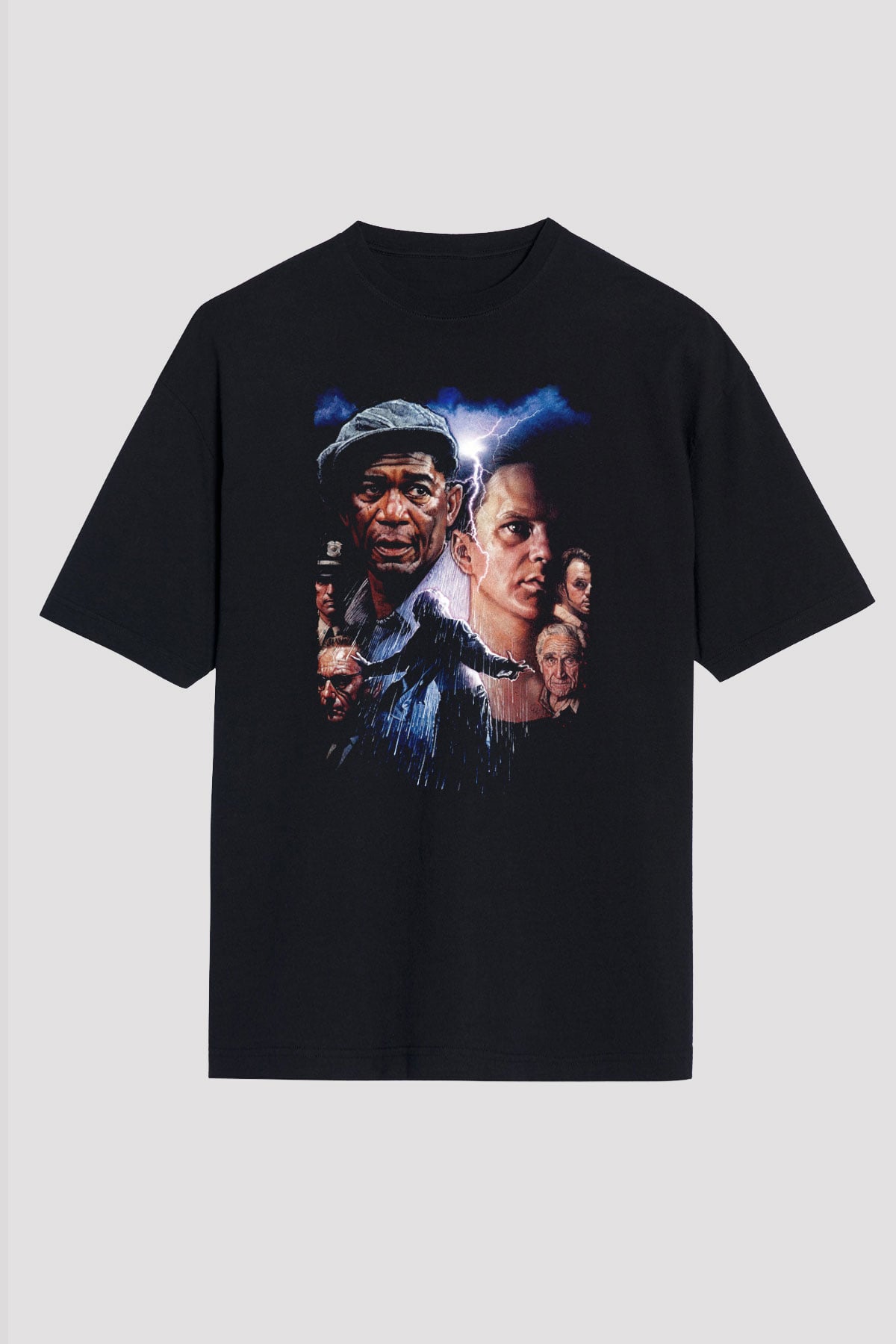 Unisex Esaretin Bedeli (The Shawshank Redemption) Baskılı Siyah Oversize Tshirt