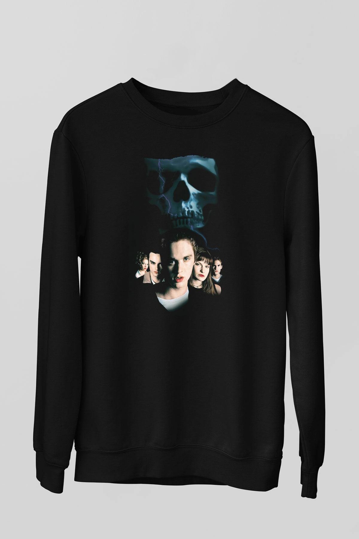 Unisex Final Destination Baskılı Siyah Sweatshirt