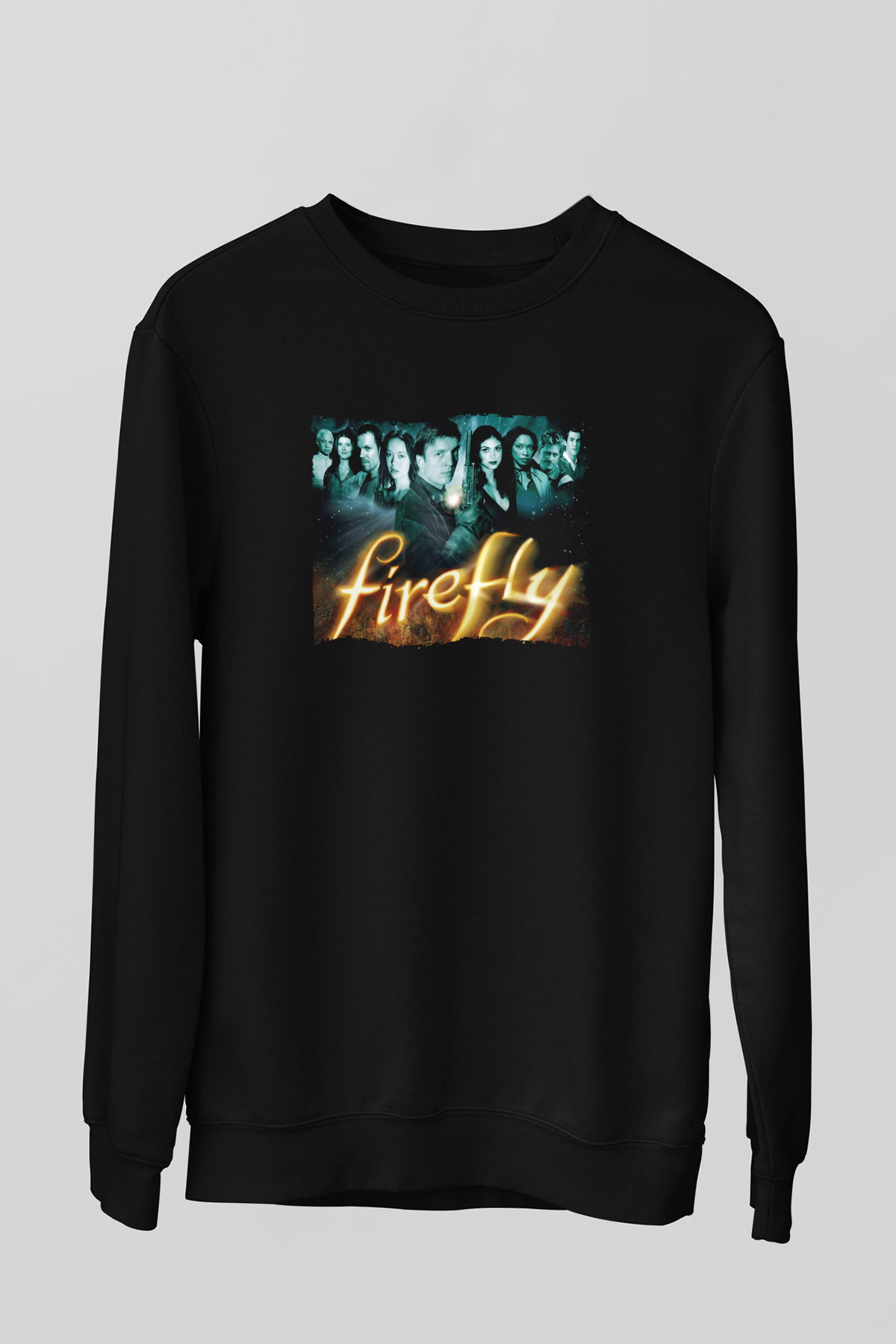 Unisex Firefly Baskılı Siyah Unisex Sweatshirt