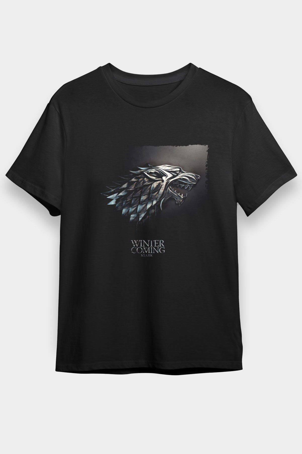 Unisex Game of ThronesBaskılı Siyah Tişört