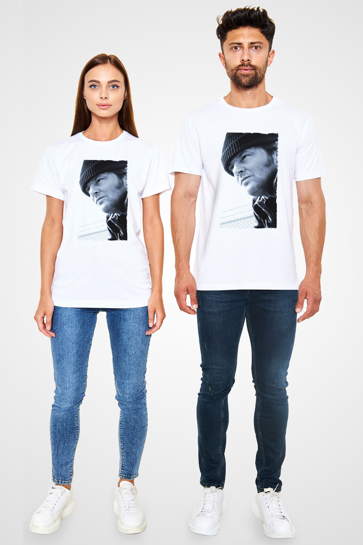 Unisex Guguk Kuşu (One Flew Over the Cuckoo's Nest) Baskılı Beyaz Tshirt