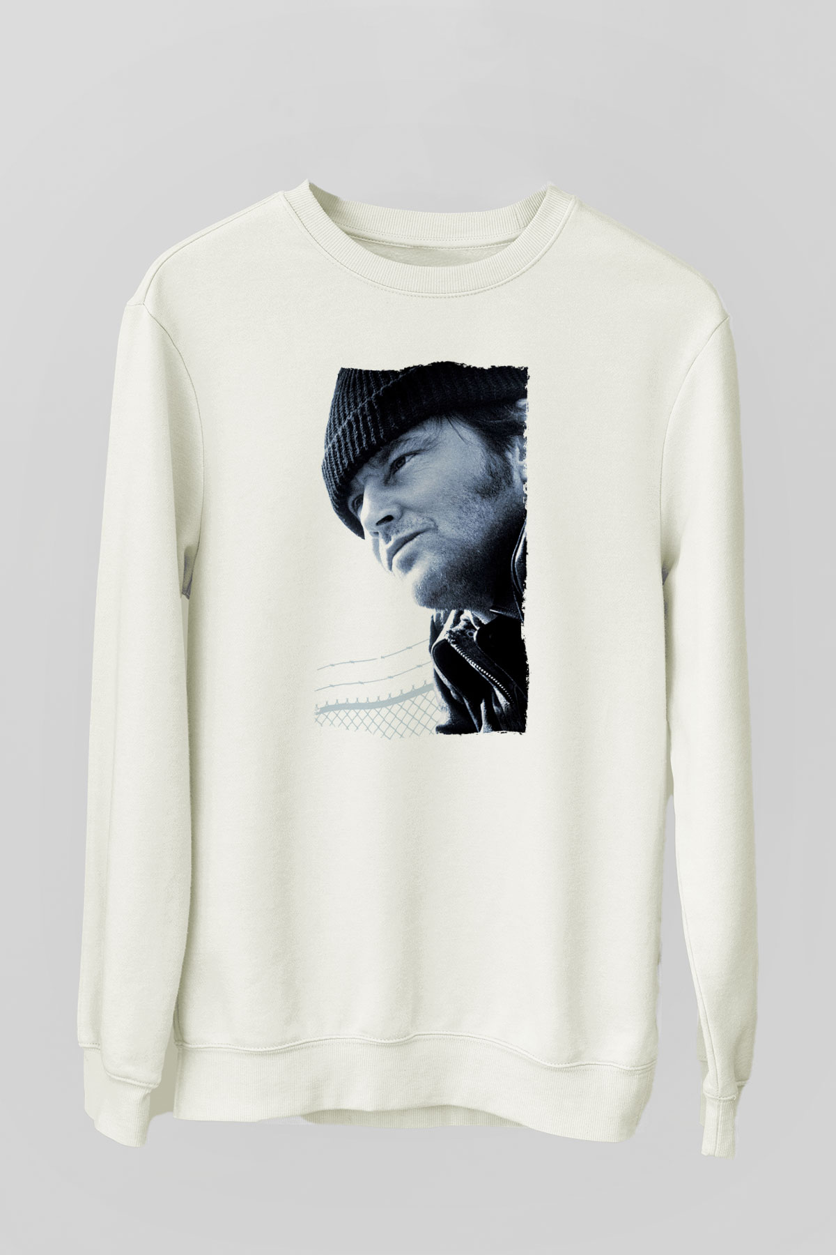 Unisex Guguk Kuşu (One Flew Over the Cuckoo's Nest) Baskılı Beyaz Sweatshirt