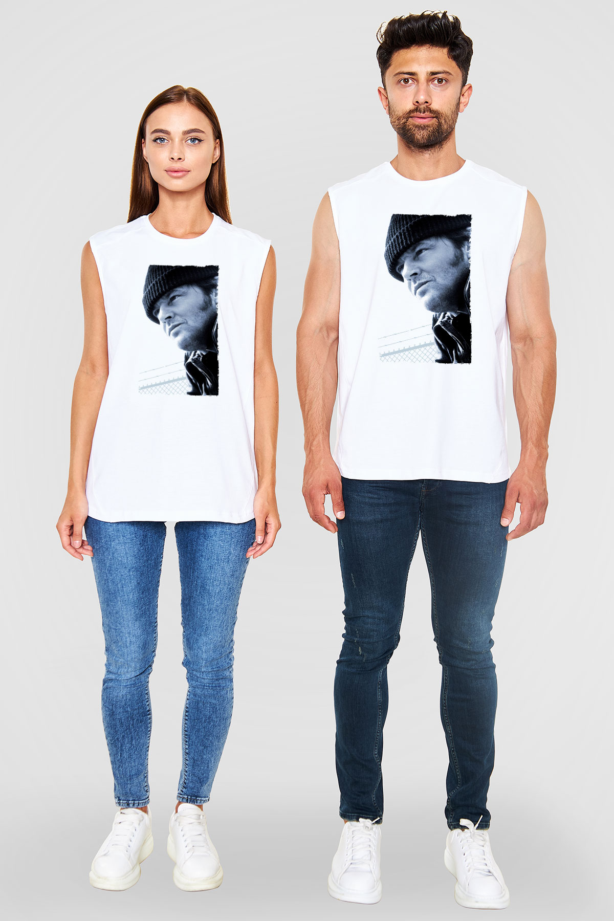 Unisex Guguk Kuşu (One Flew Over the Cuckoo's Nest) Baskılı Beyaz Kolsuz Tshirt