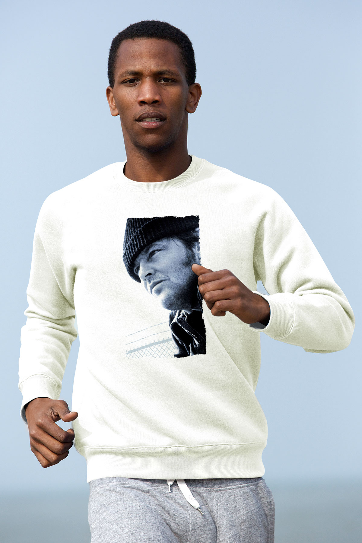Unisex Guguk Kuşu (One Flew Over the Cuckoo's Nest) Baskılı Beyaz Sweatshirt