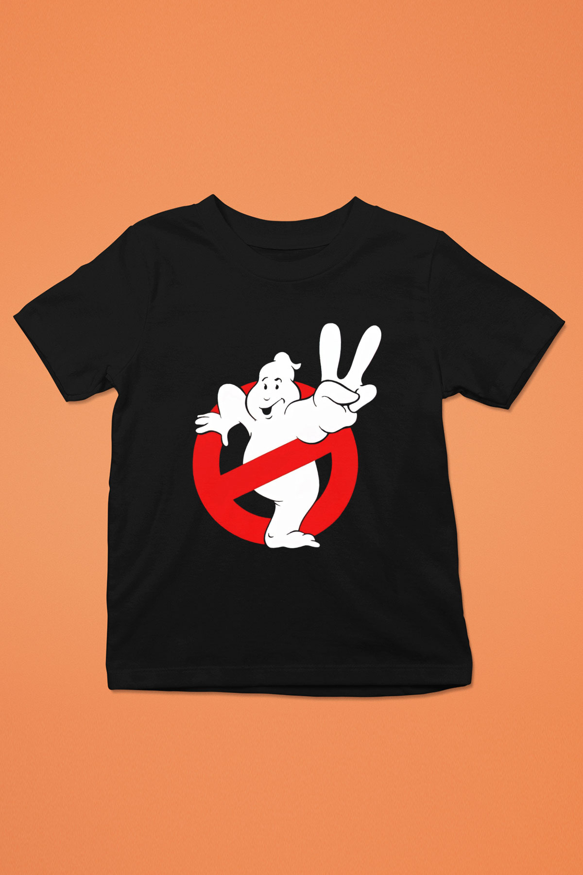 Unisex Hayalet Avcıları (Ghostbusters) Baskılı Siyah Çocuk Tshirt