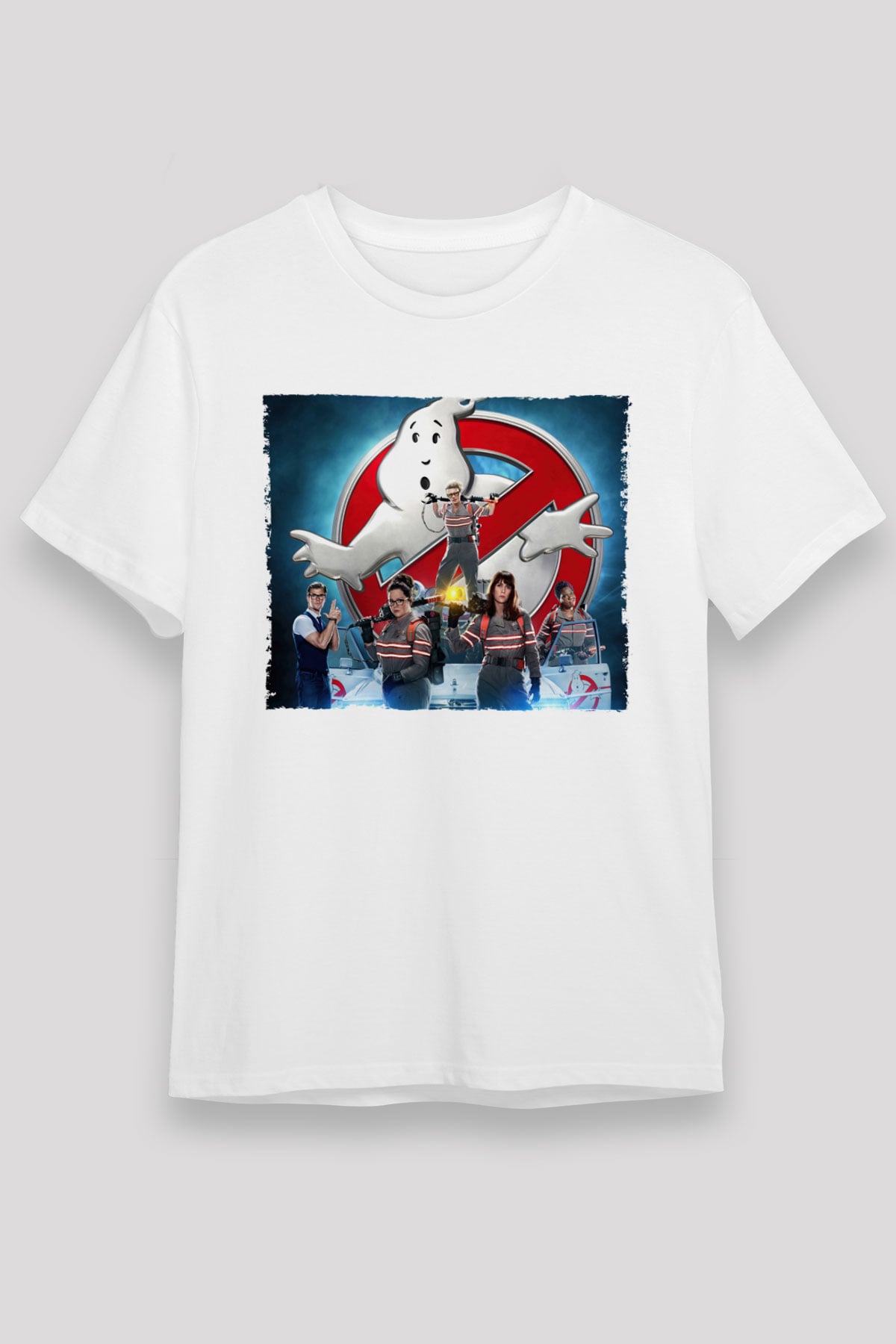 Unisex Hayalet Avcıları (Ghostbusters) Baskılı Beyaz Tshirt