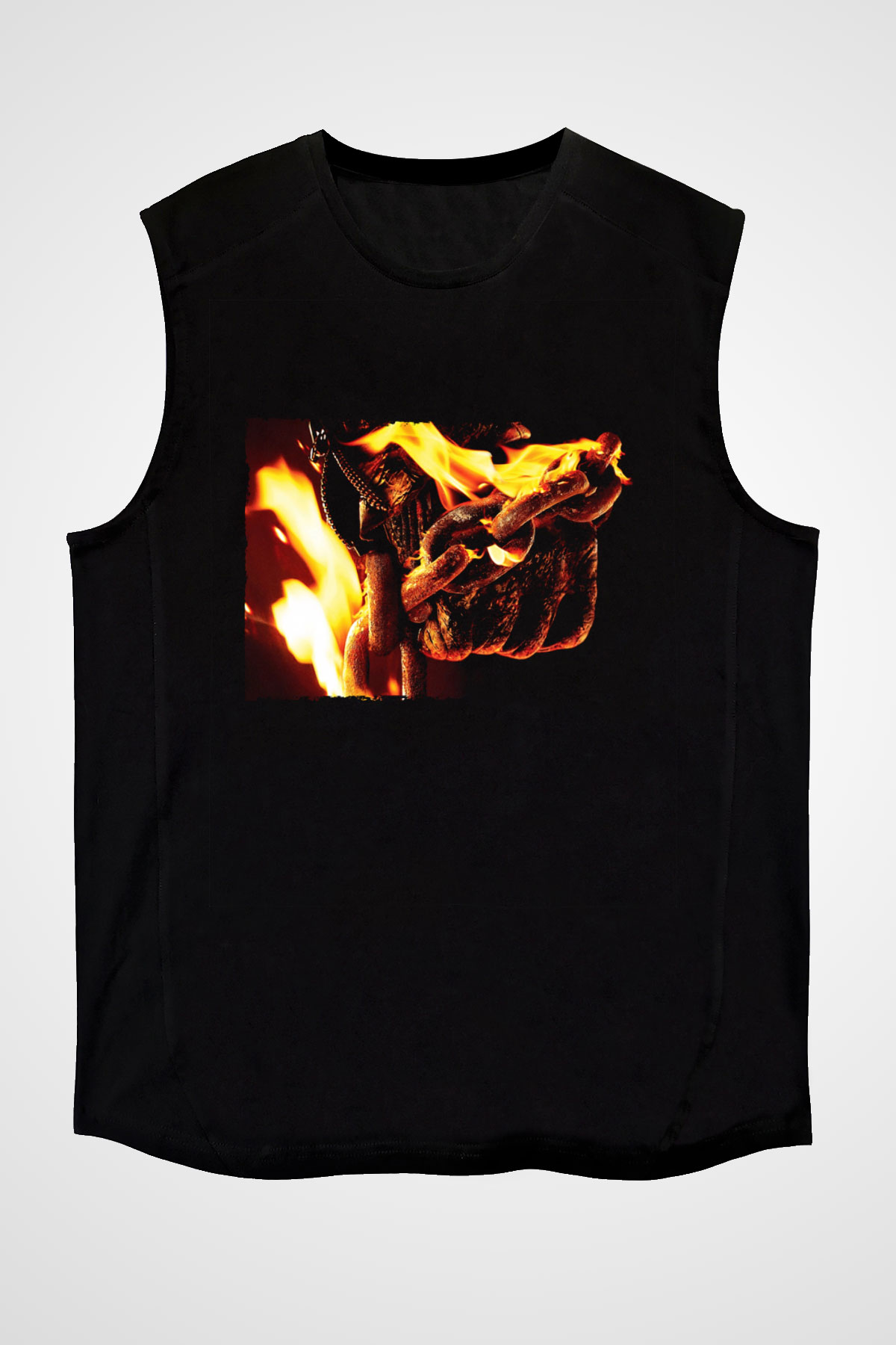 Unisex Hayalet Sürücü 2 İntikam Ateşi (Ghost Rider Spirit of Vengeance) Baskılı Siyah Kolsuz Tişört
