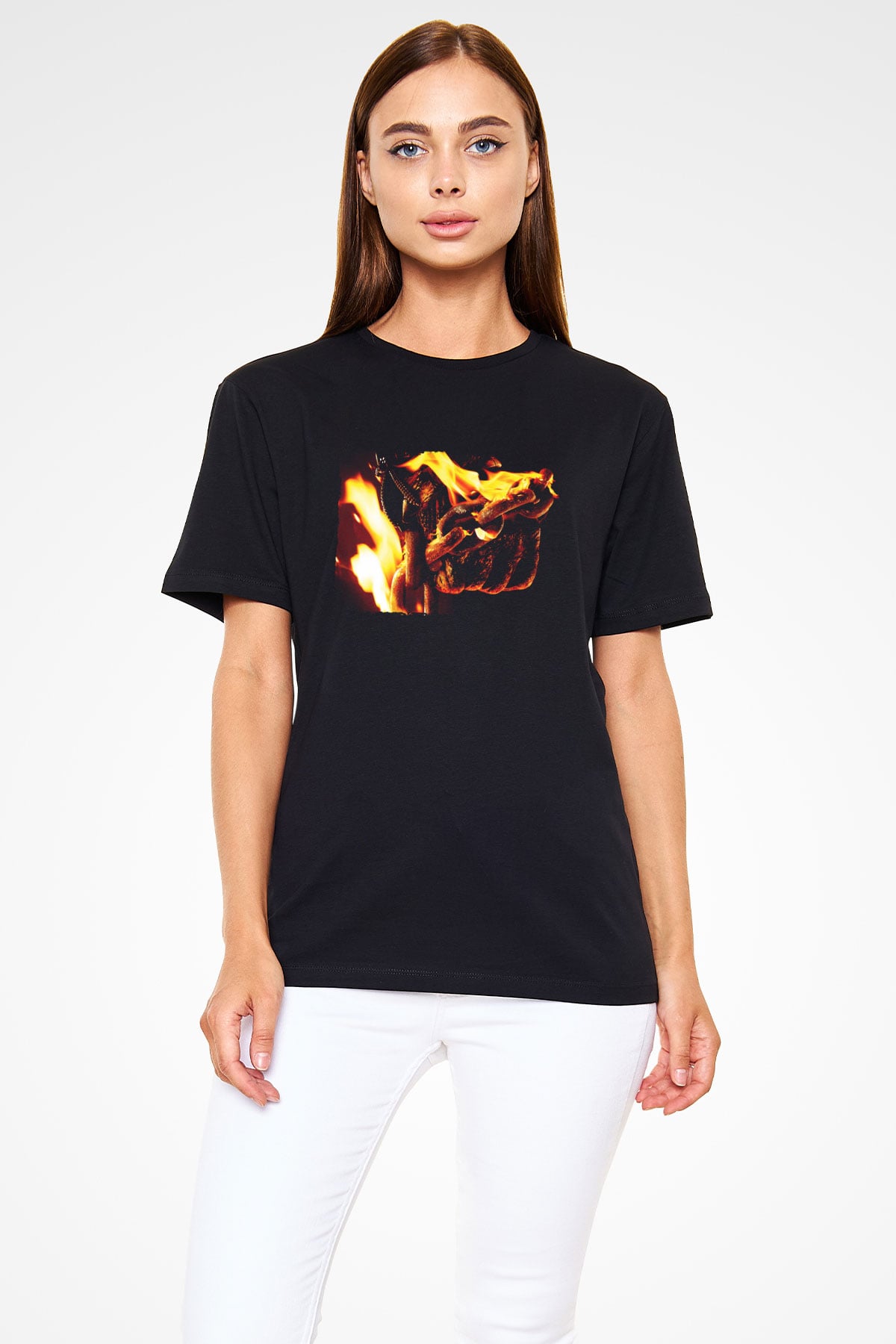 Unisex Hayalet Sürücü 2 İntikam Ateşi (Ghost Rider Spirit of Vengeance) Baskılı Siyah Tişört