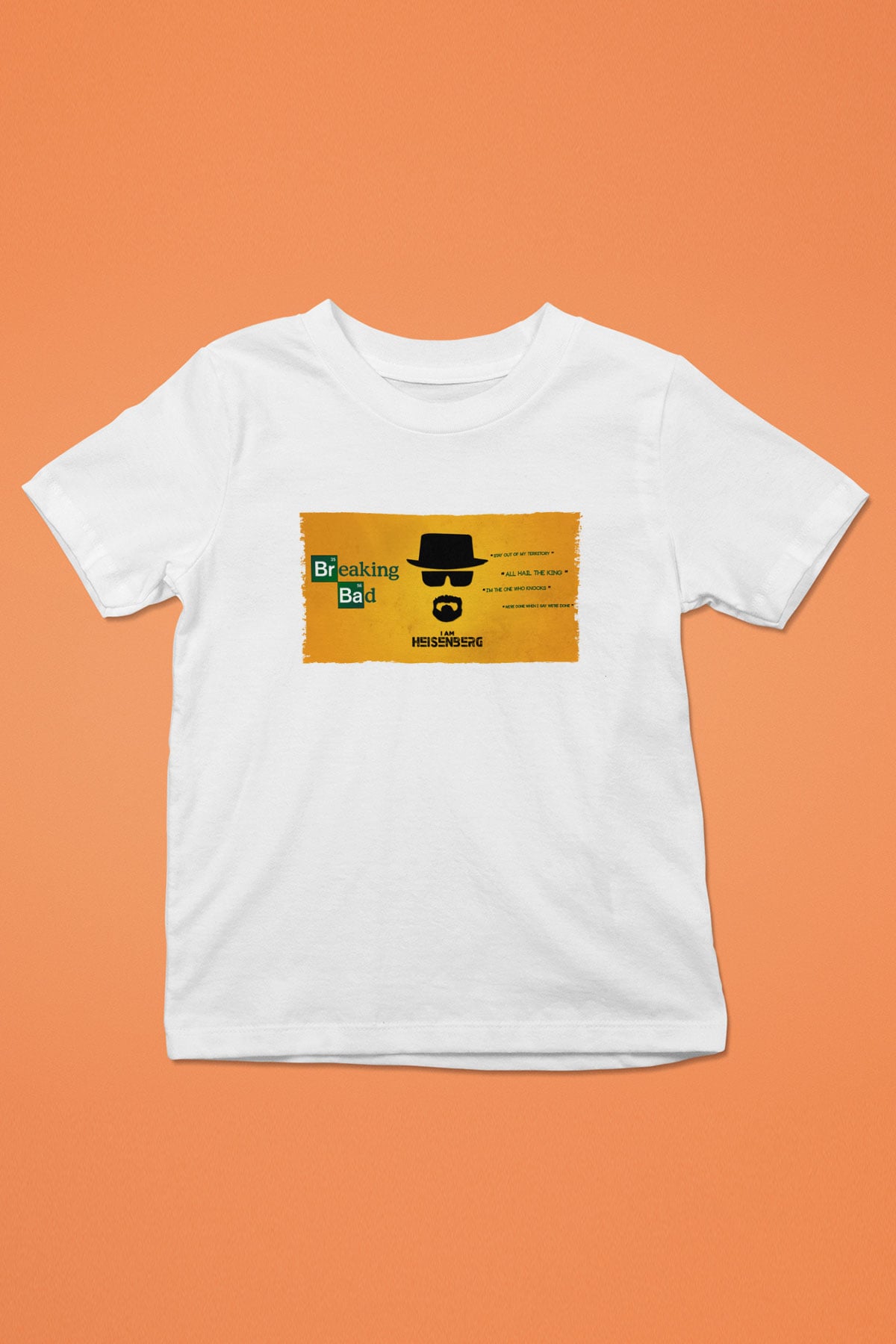 Unisex Heisenberg - Breaking Bad Baskılı Beyaz Çocuk Tshirt