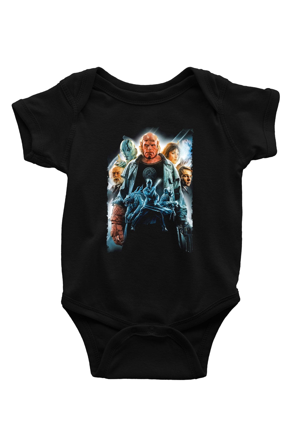 Unisex Hellboy Baskılı Siyah Çocuk Unisex Tişört