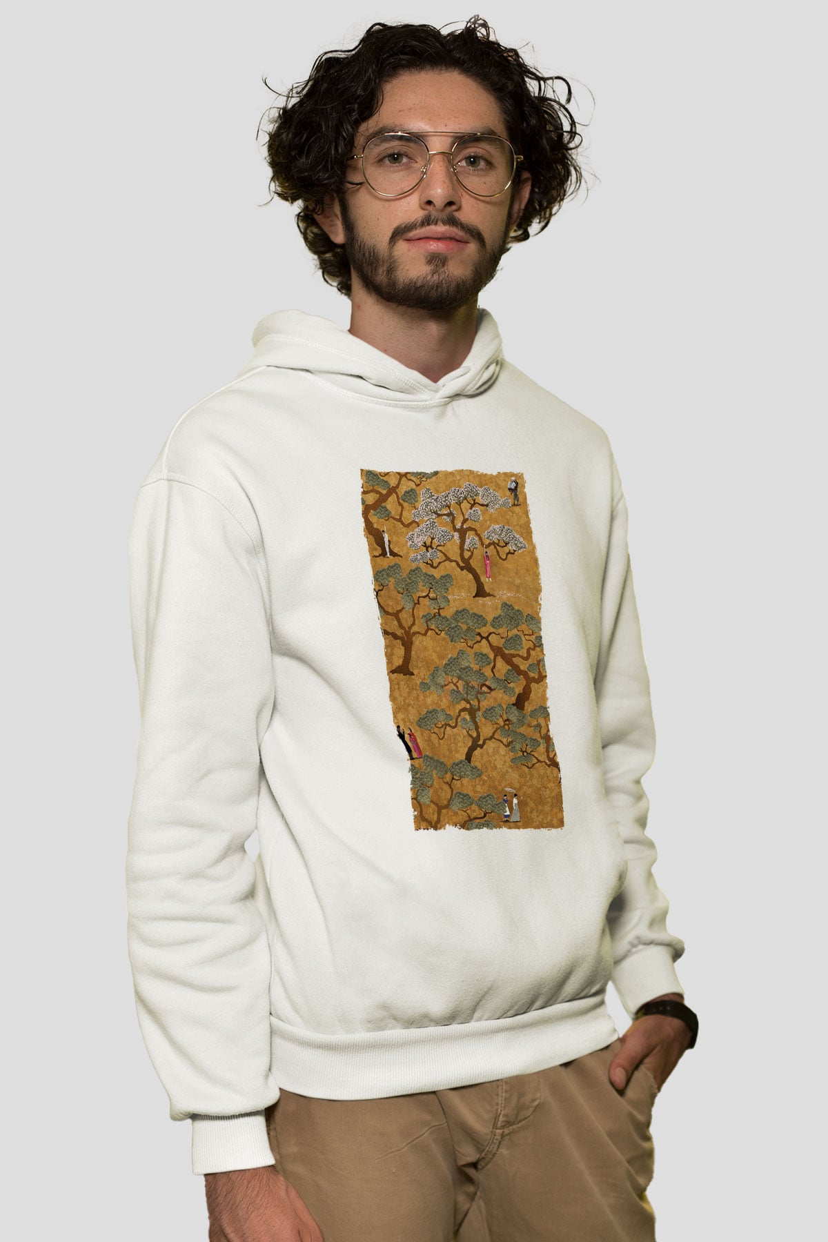 Unisex Hizmetçi (The Handmaiden) Baskılı Beyaz Kapüşonlu Sweatshirt