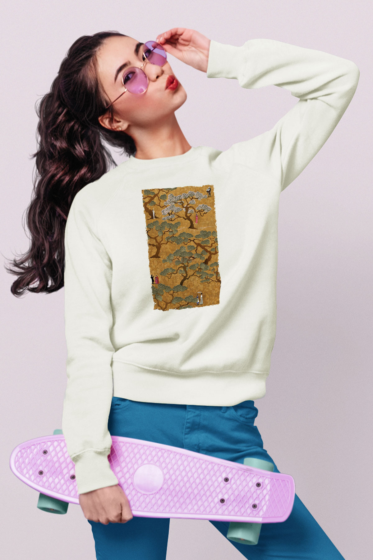 Unisex Hizmetçi (The Handmaiden) Baskılı Beyaz Sweatshirt