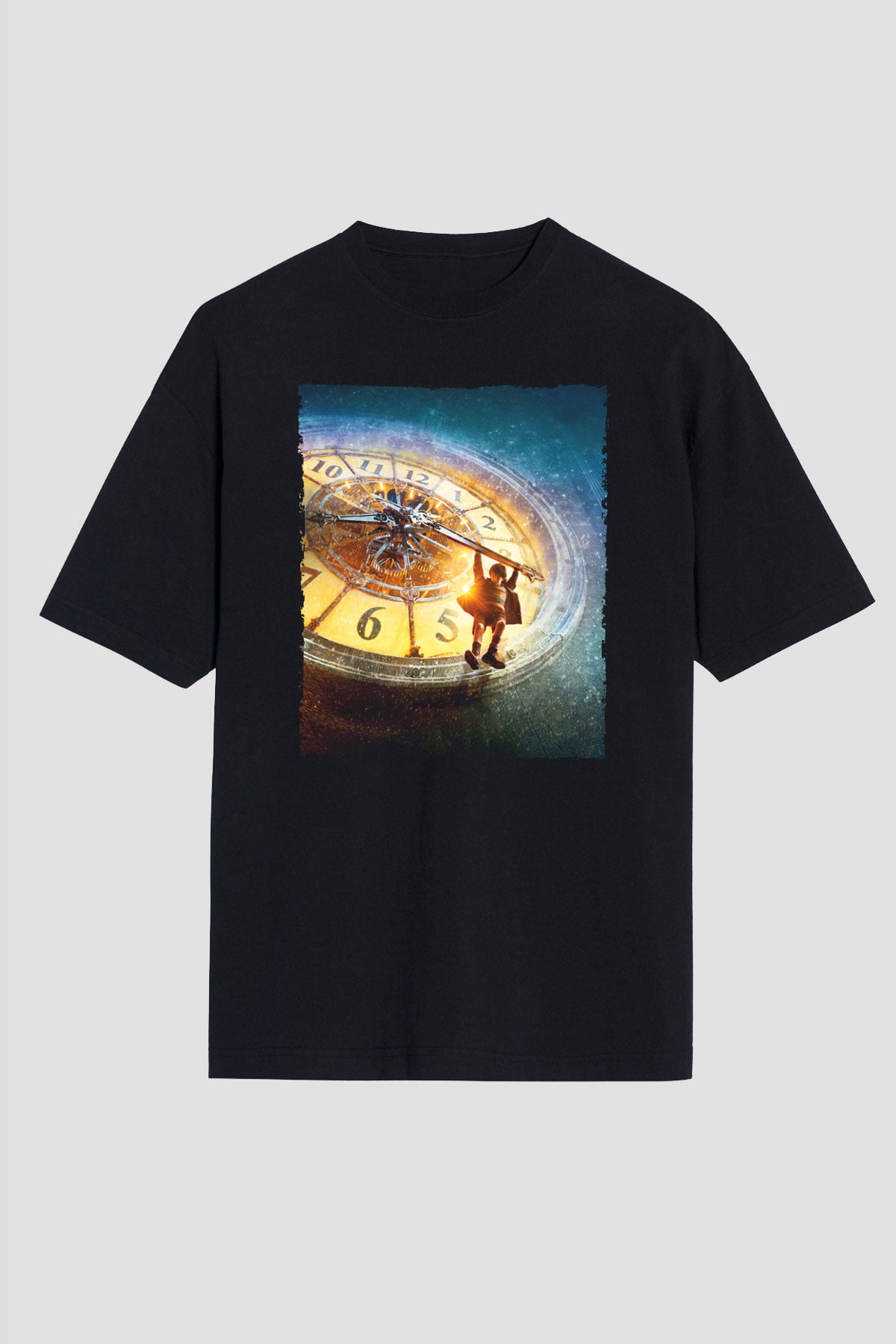 Unisex Hugo Baskılı Siyah Oversize Tshirt