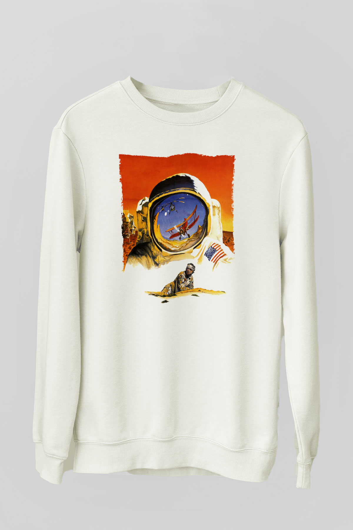 Unisex Hükmedenler - Capricorn Baskılı Beyaz Sweatshirt