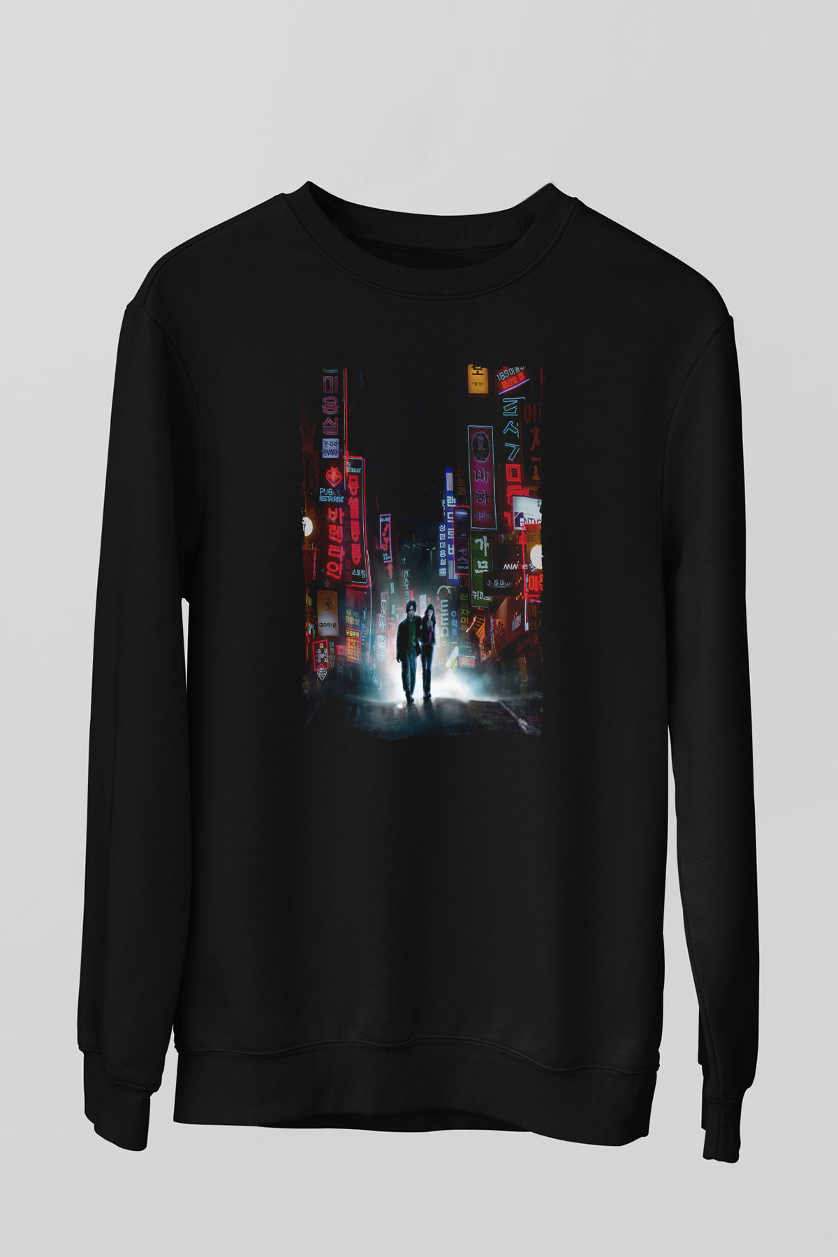 Unisex İhtiyar Delikanlı (Oldboy) Baskılı Siyah Sweatshirt