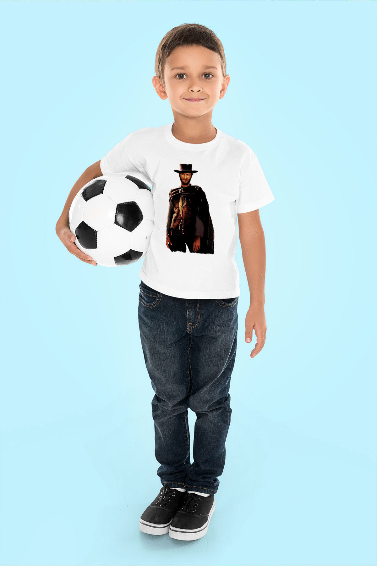 Unisex İyi, Kötü ve Çirkin (The Good, the Bad and the Ugly) Baskılı Beyaz Çocuk Tshirt