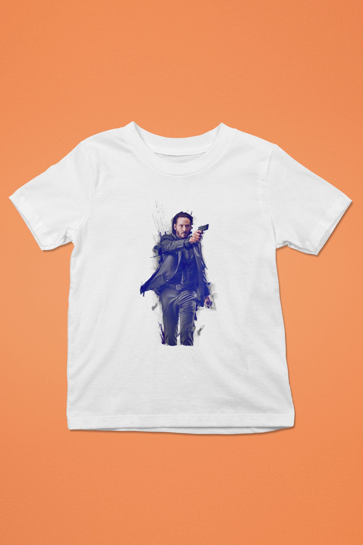 Unisex John Wick Baskılı Beyaz Çocuk Tişört