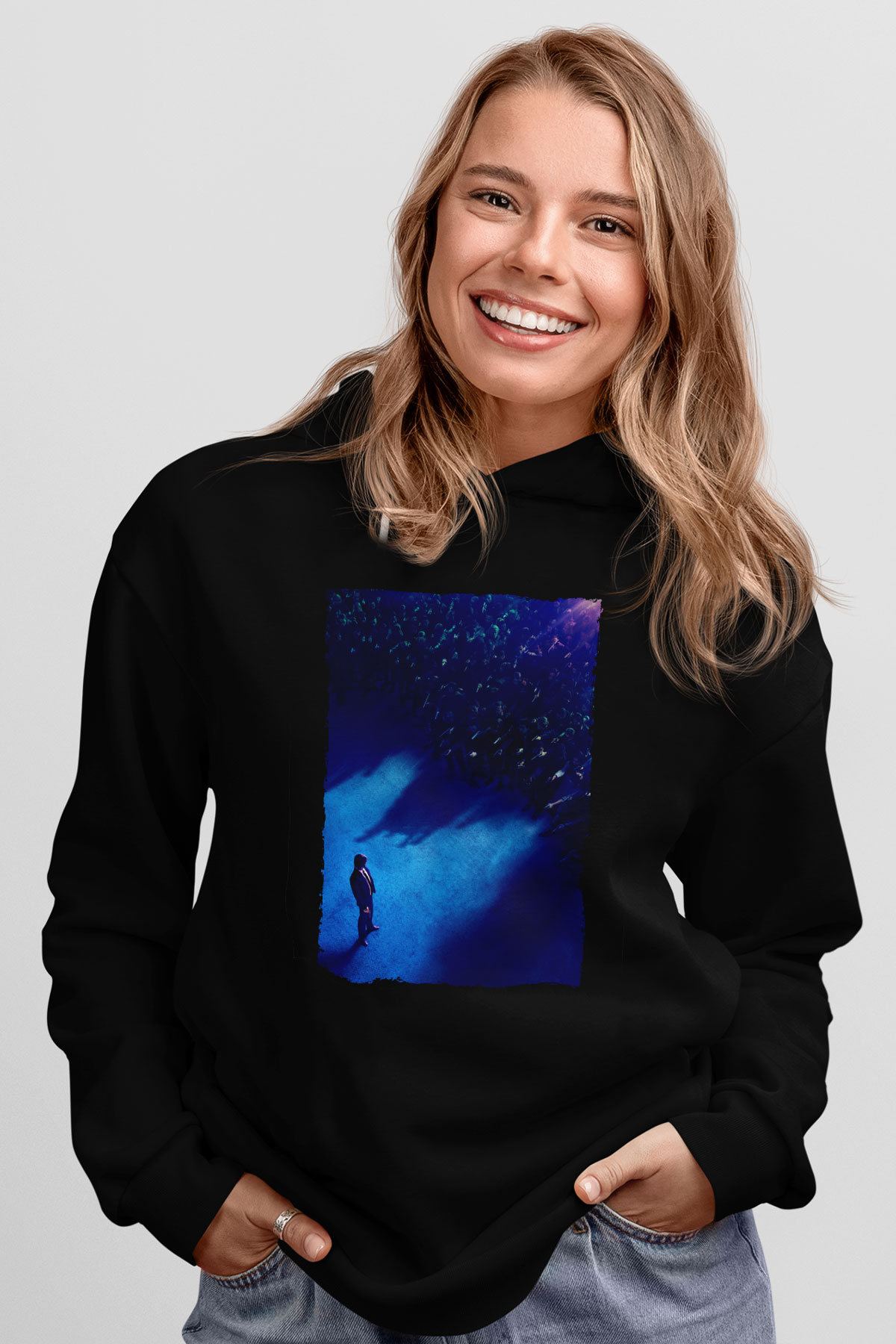 Unisex John Wick Serisi (John Wick) Baskılı Siyah Kapüşonlu Sweatshirt