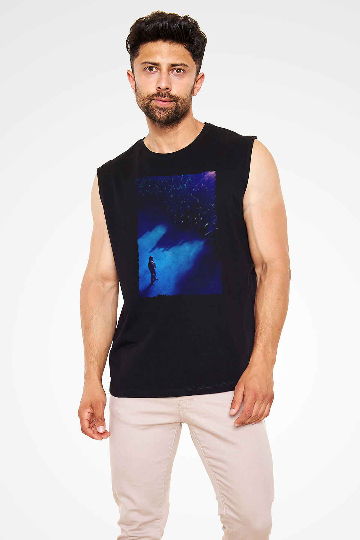 Unisex John Wick Serisi (John Wick) Baskılı Siyah Kolsuz Tişört