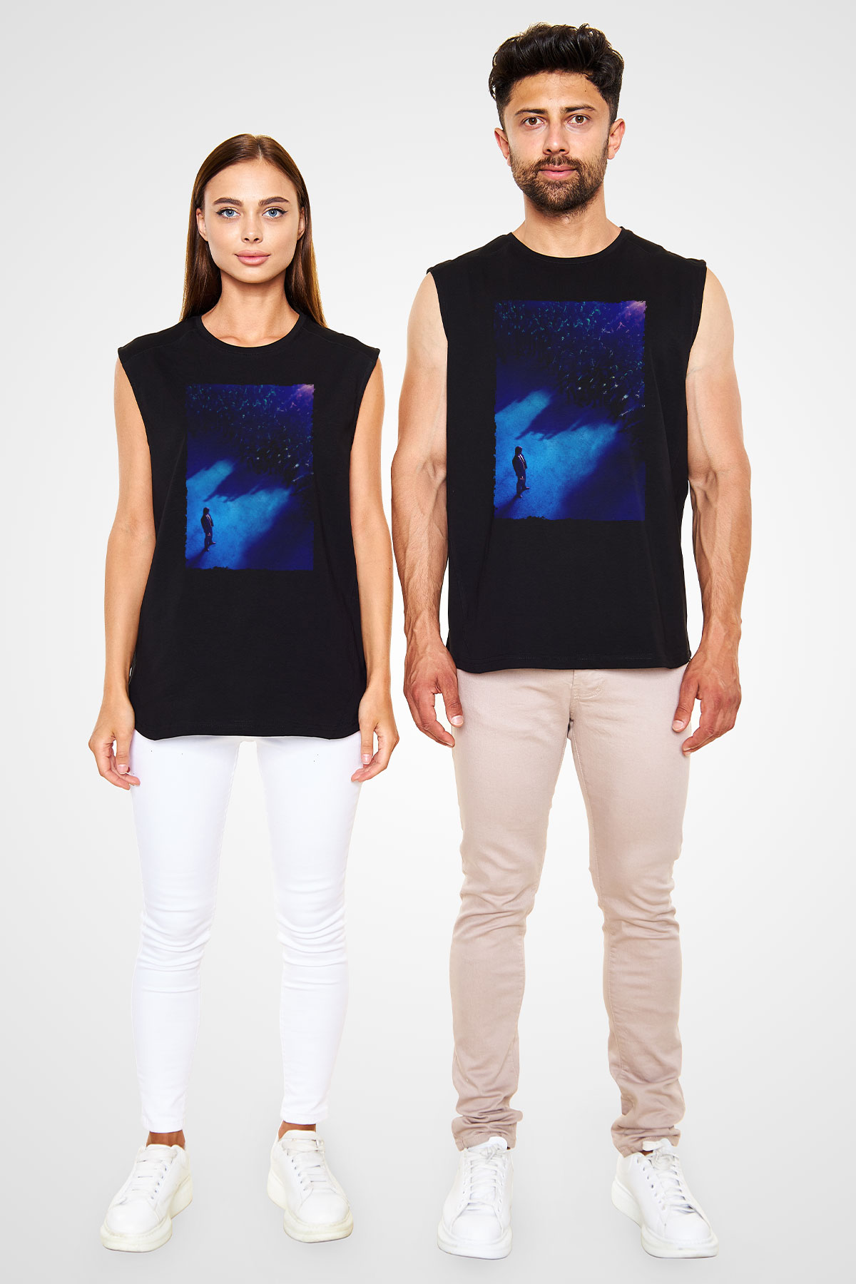 Unisex John Wick Serisi (John Wick) Baskılı Siyah Kolsuz Tişört