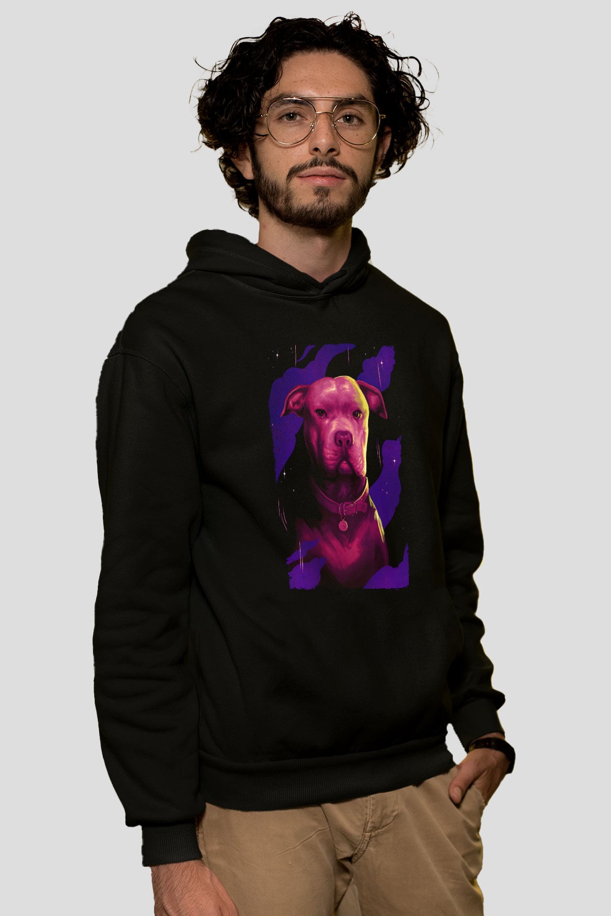 Unisex John Wick Serisi (John Wick) Baskılı Siyah Unisex Kapüşonlu Sweatshirt