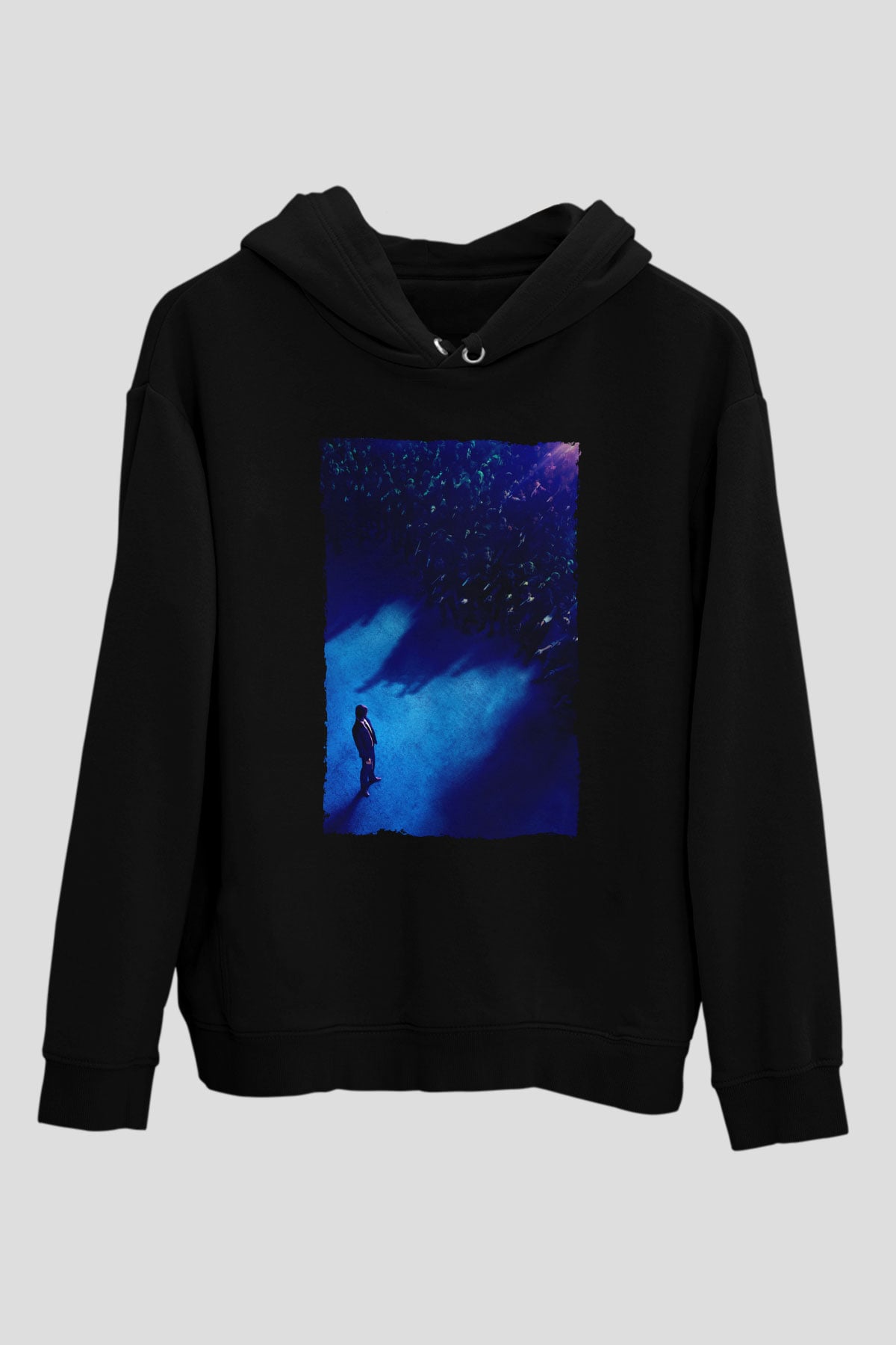 Unisex John Wick Serisi (John Wick) Baskılı Siyah Kapüşonlu Sweatshirt