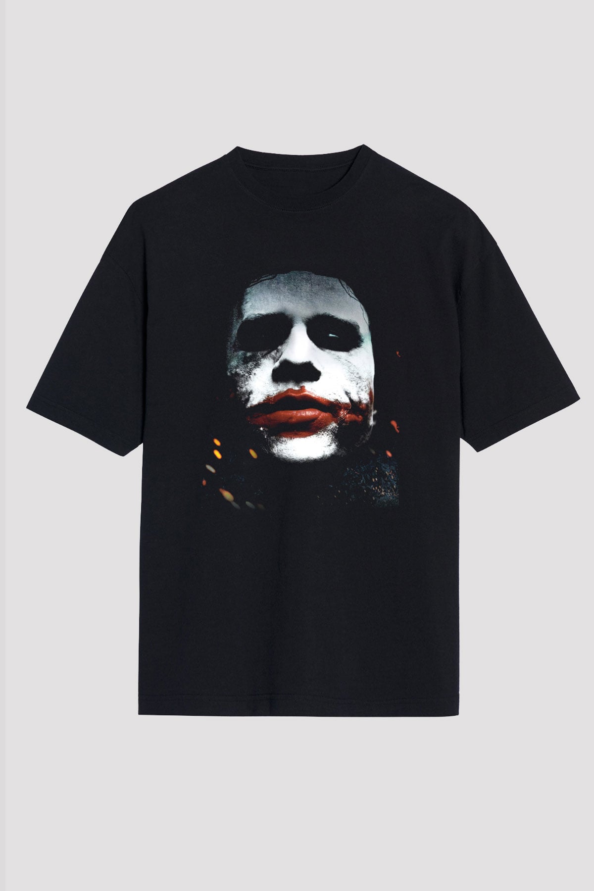 Unisex Joker Baskılı Siyah Unisex Oversize Tshirt