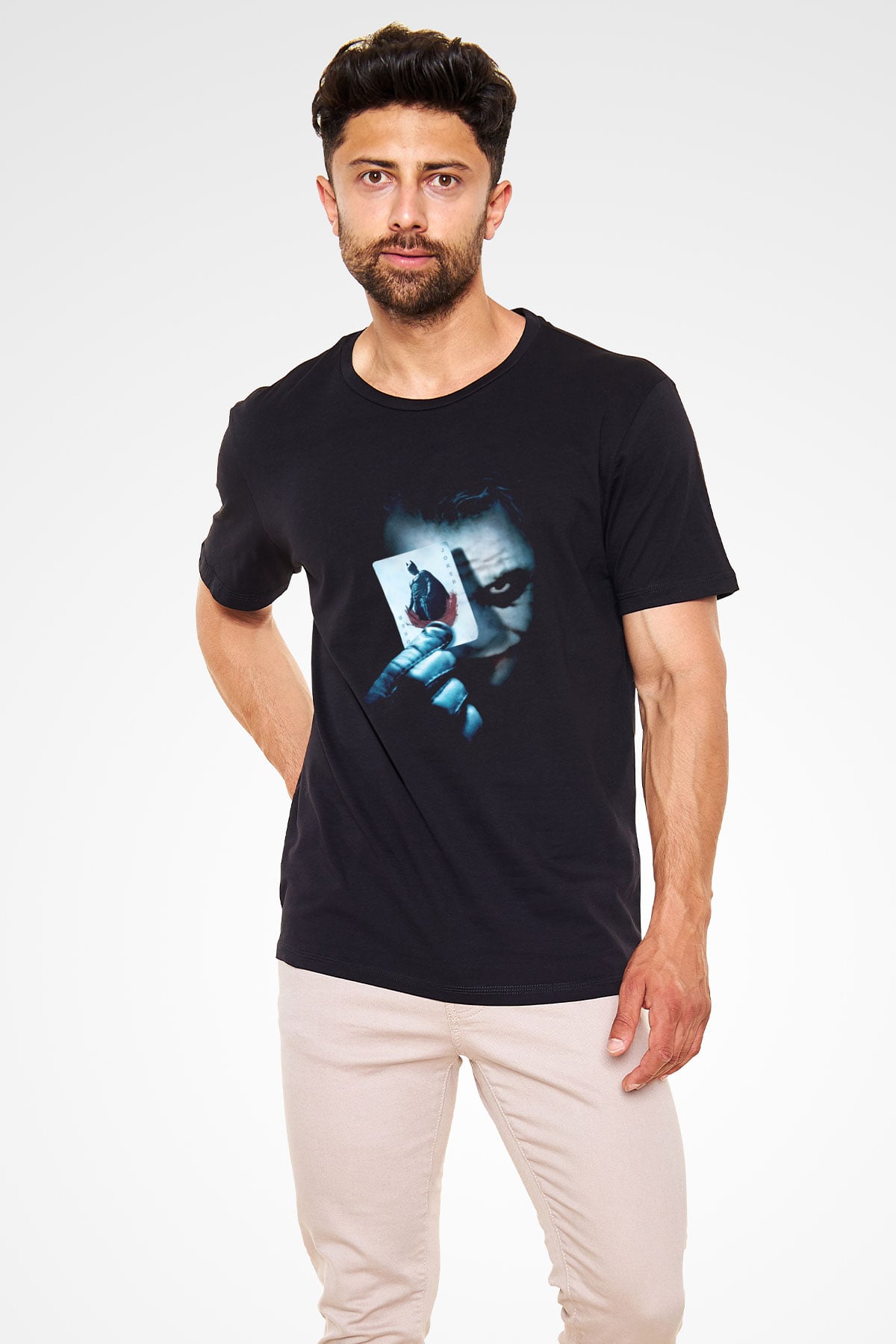 Unisex Joker Baskılı Siyah Unisex T-Shirt