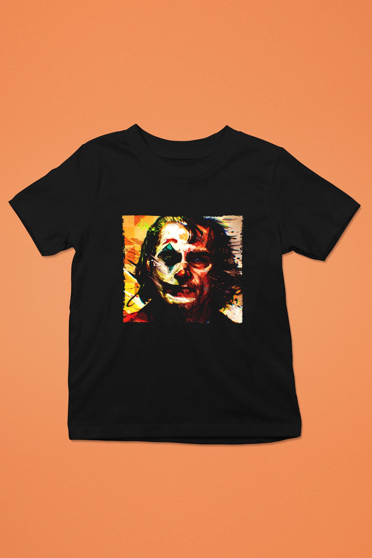 Unisex Joker Temalı Baskılı Siyah Çocuk Tshirt