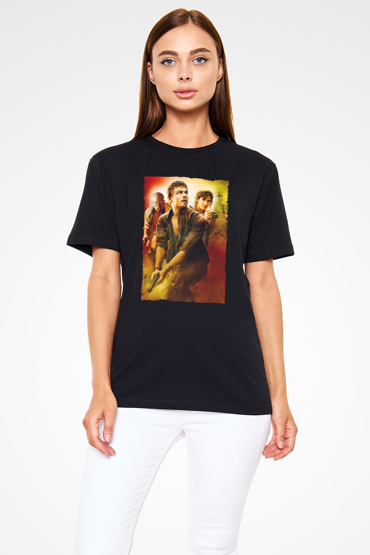 Unisex Kanlı Elmas (Blood Diamond) Baskılı Siyah Tişört