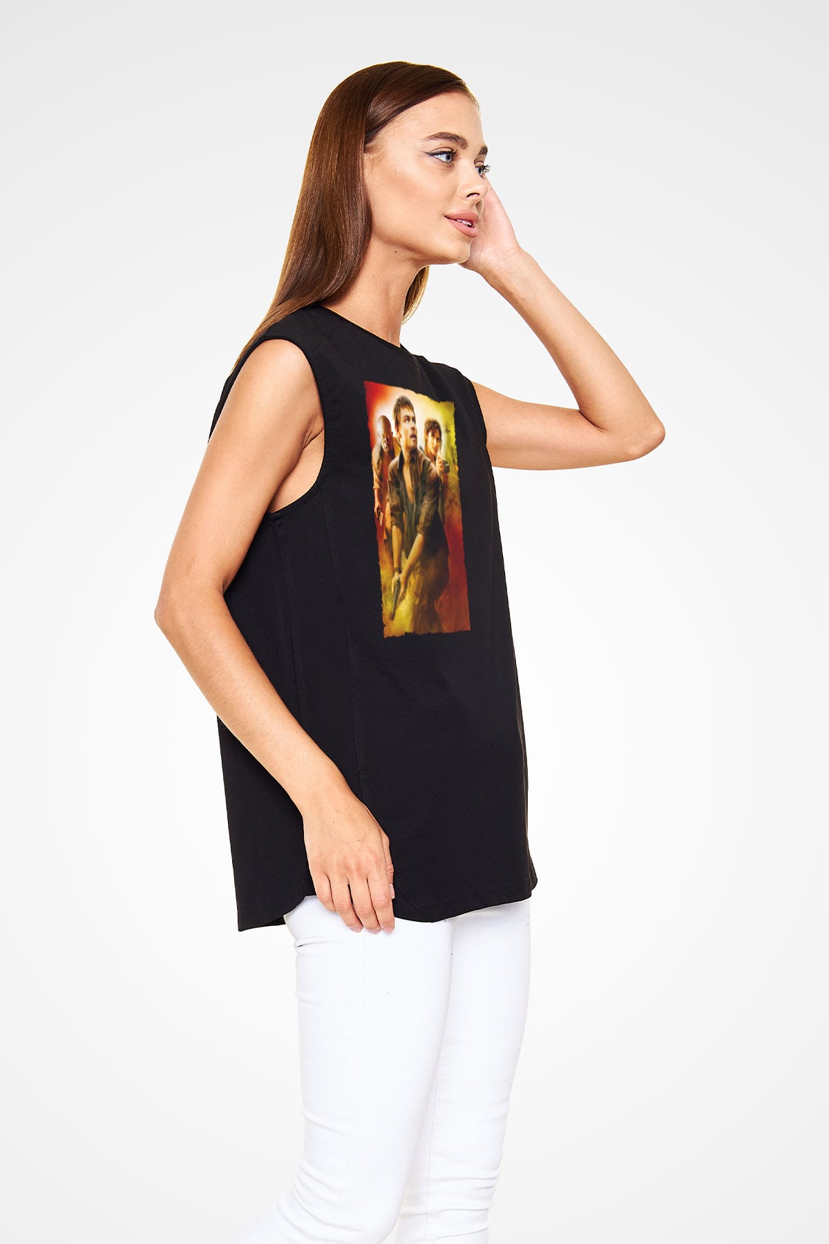 Unisex Kanlı Elmas (Blood Diamond) Baskılı Siyah Kolsuz Tişört