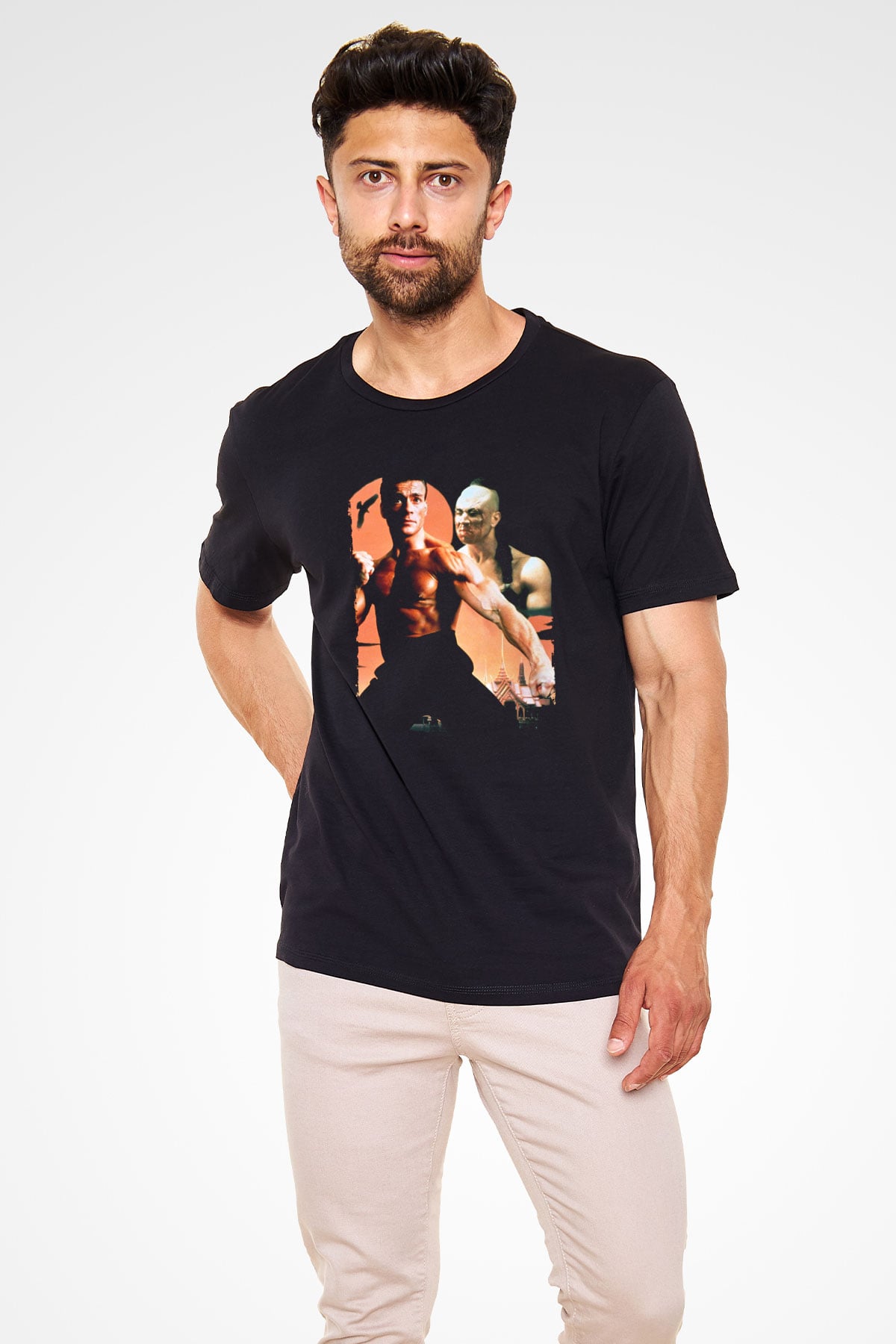 Unisex Kansporu (Bloodsport) Baskılı Siyah Tshirt