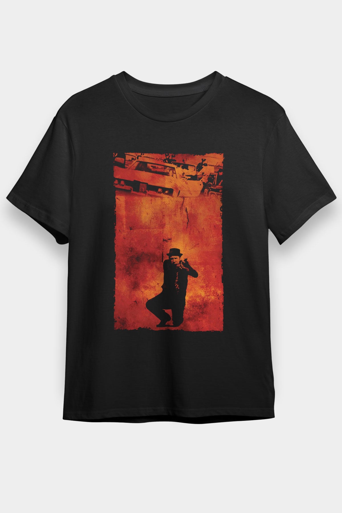 Unisex Kanunun Kuvveti (The French Connection) Baskılı Siyah Tshirt