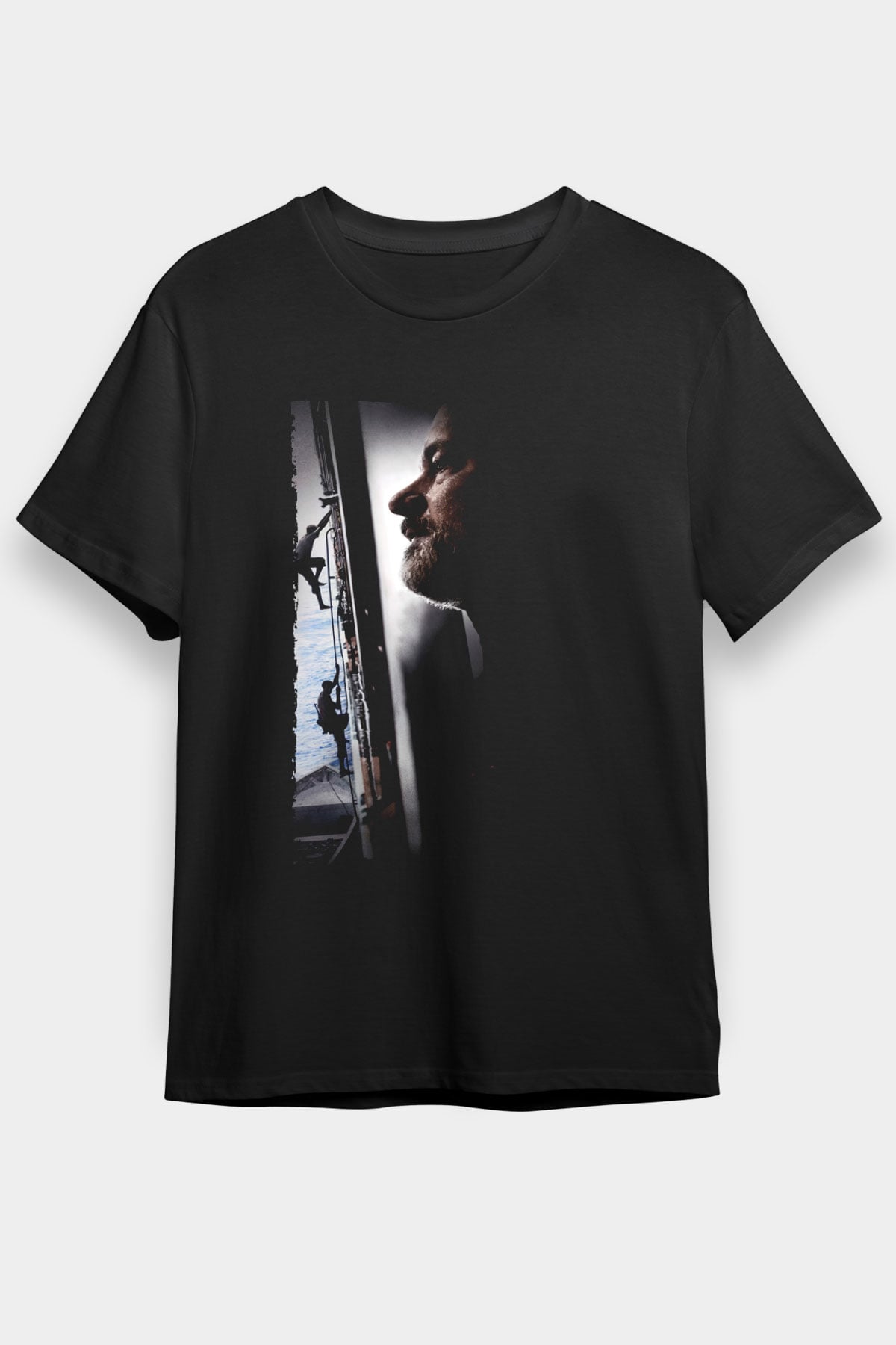 Unisex Kaptan Phillips (Captain Phillips) Baskılı Siyah T-shirt