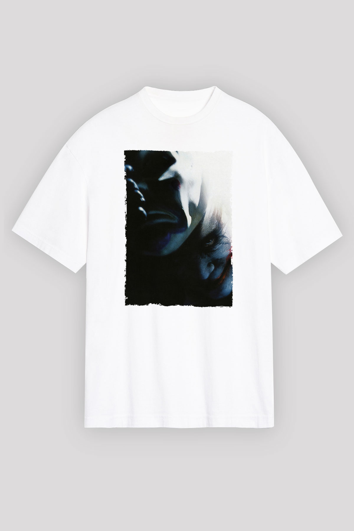 Unisex Kara Şövalye (The Dark Knight) Baskılı Beyaz T-shirt