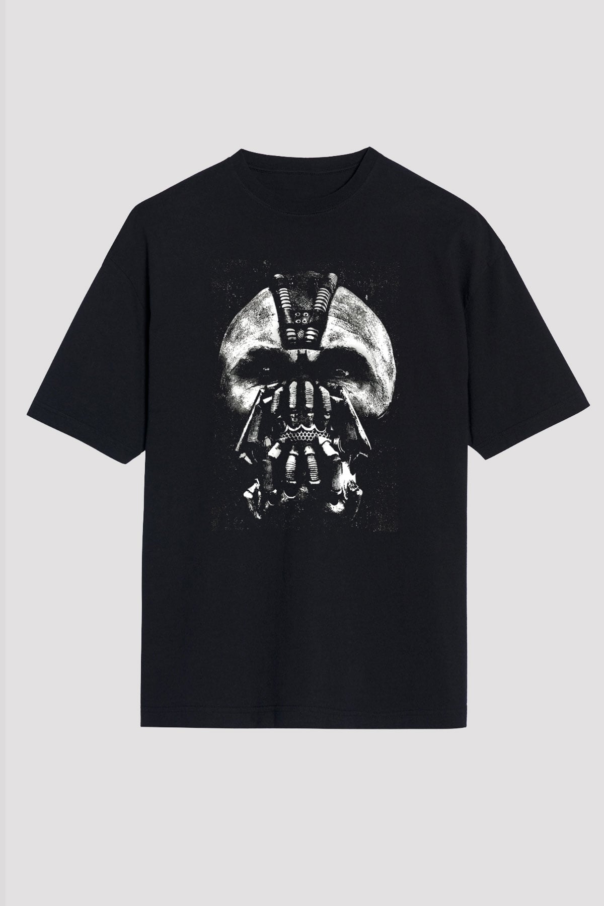 Unisex Kara Şövalye (The Dark Knight) Baskılı Siyah Oversize Tişört