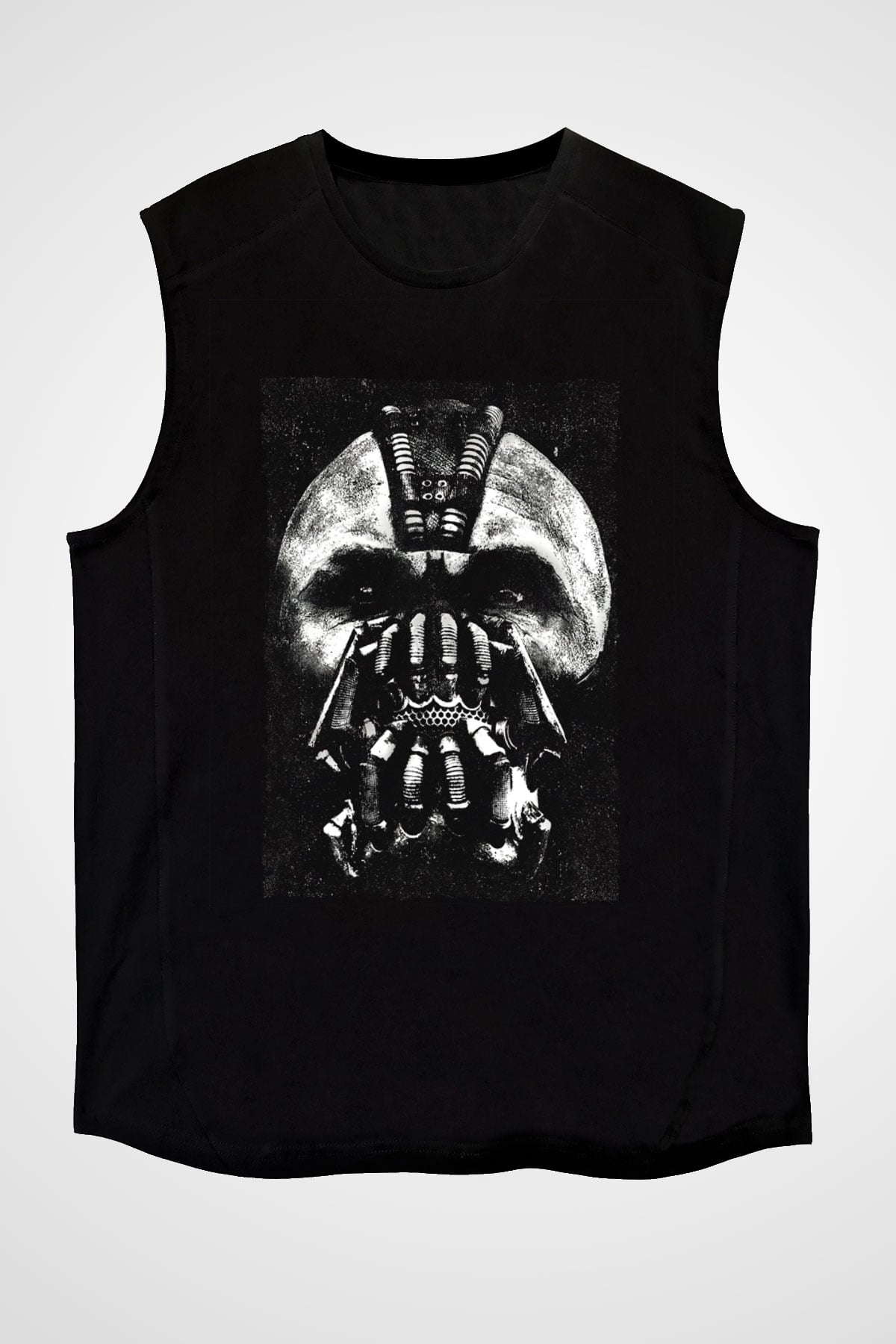 Unisex Kara Şövalye (The Dark Knight) Baskılı Siyah Kolsuz Tişört