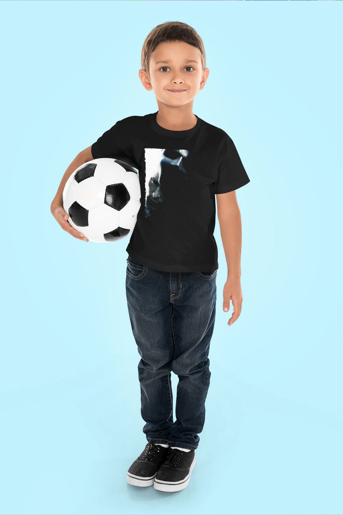 Unisex Kara Şövalye (The Dark Knight) Baskılı Siyah Çocuk Unisex Tişört
