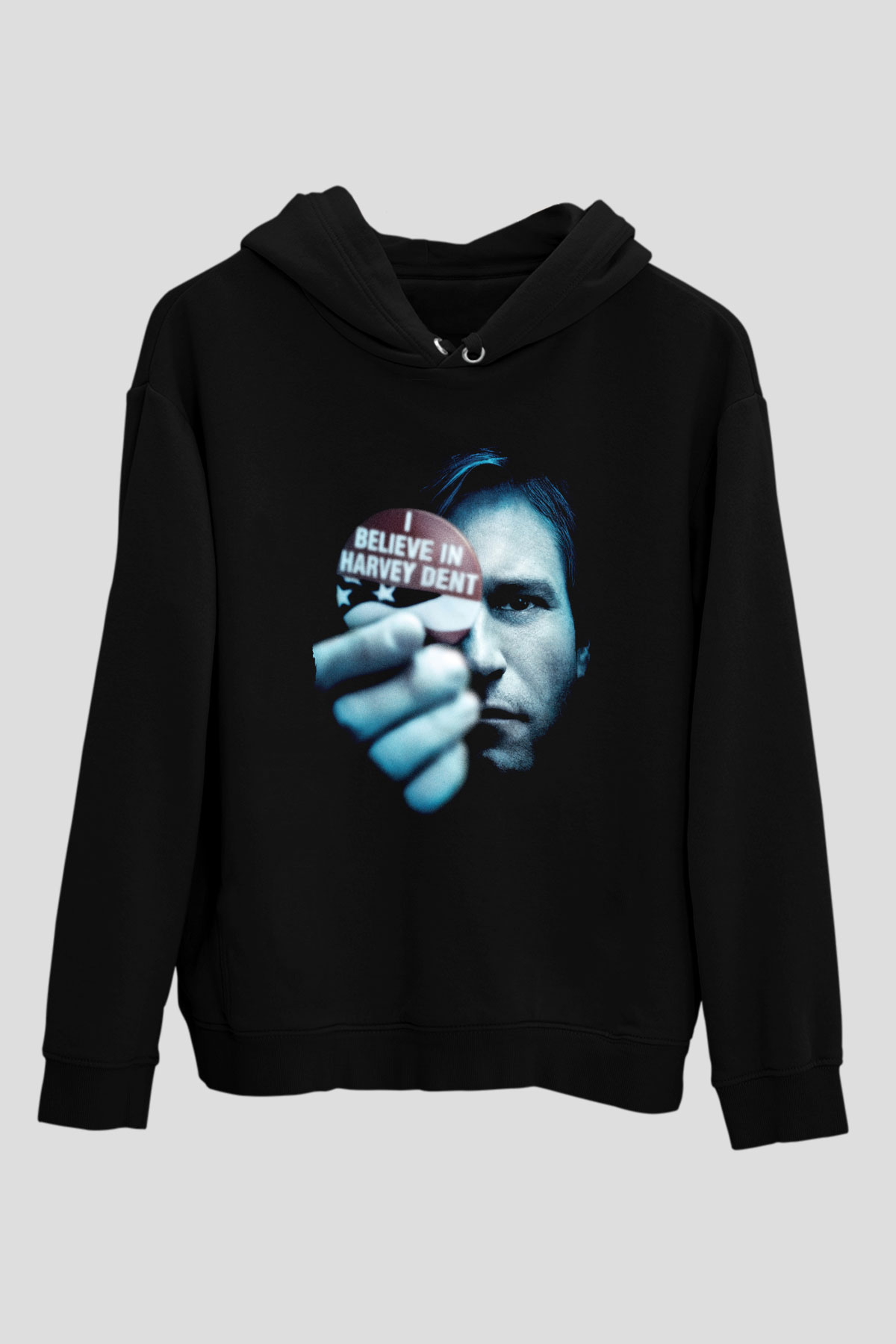 Unisex Kara Şövalye (The Dark Knight) Baskılı Siyah Kapüşonlu Sweatshirt