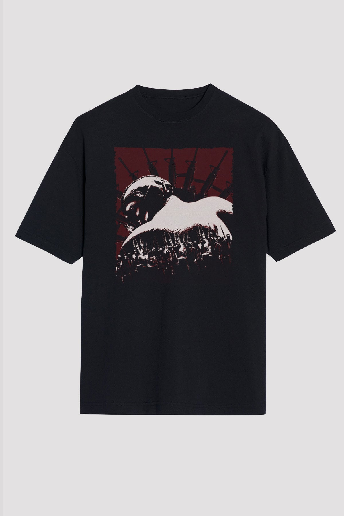 Unisex Kara Şövalye (The Dark Knight) Baskılı Siyah Oversize Tshirt