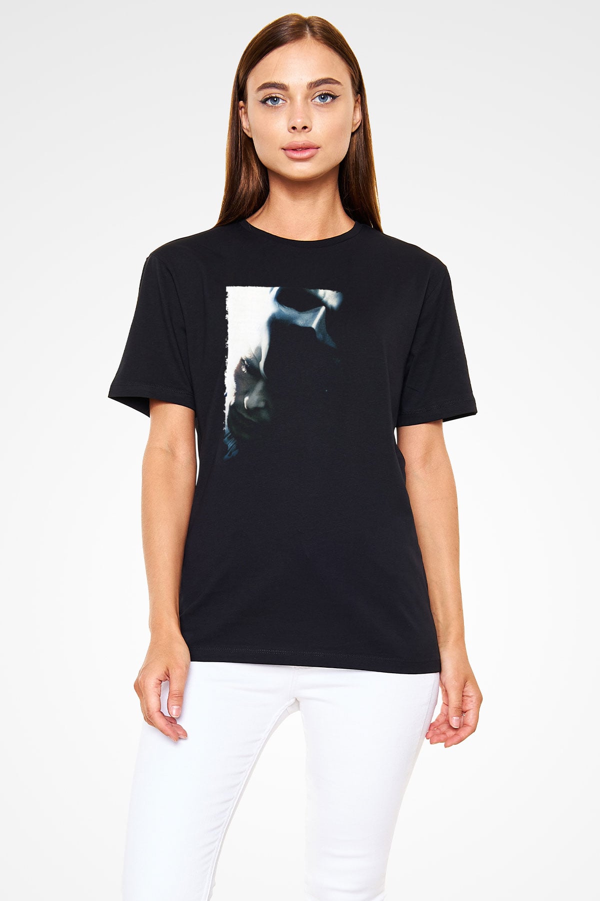 Unisex Kara Şövalye (The Dark Knight) Baskılı Siyah Unisex Tişört