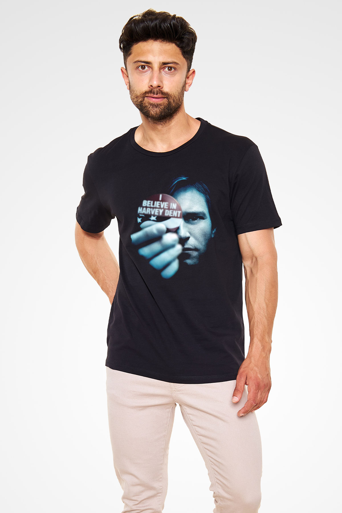 Unisex Kara Şövalye (The Dark Knight) Baskılı Siyah T-Shirt