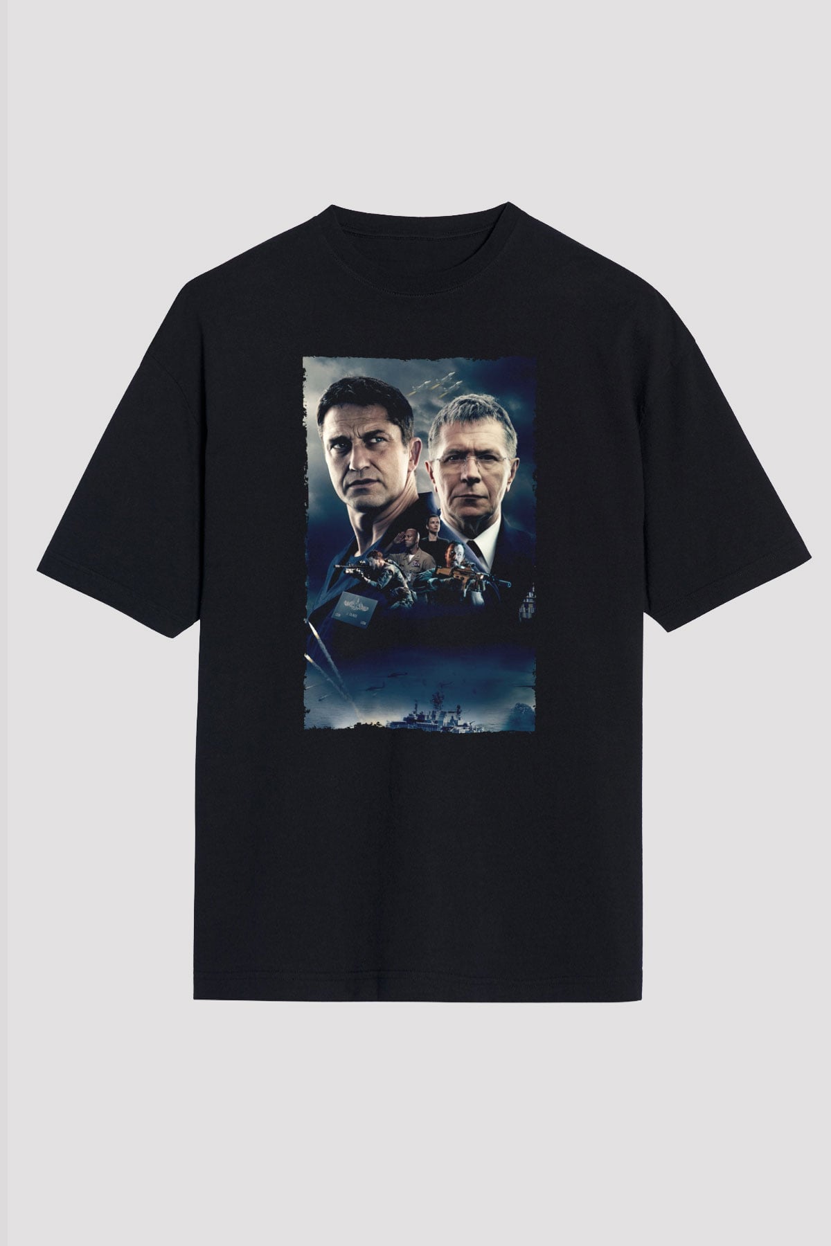 Unisex Katil Avcısı (Hunter Killer) Baskılı Siyah Oversize Tişört