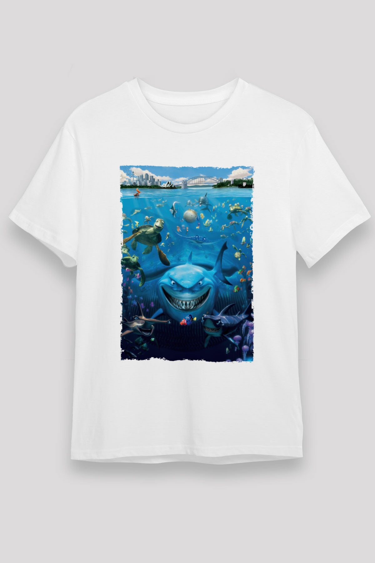 Unisex Kayıp Balık Nemo (Finding Nemo) Baskılı Beyaz Tshirt